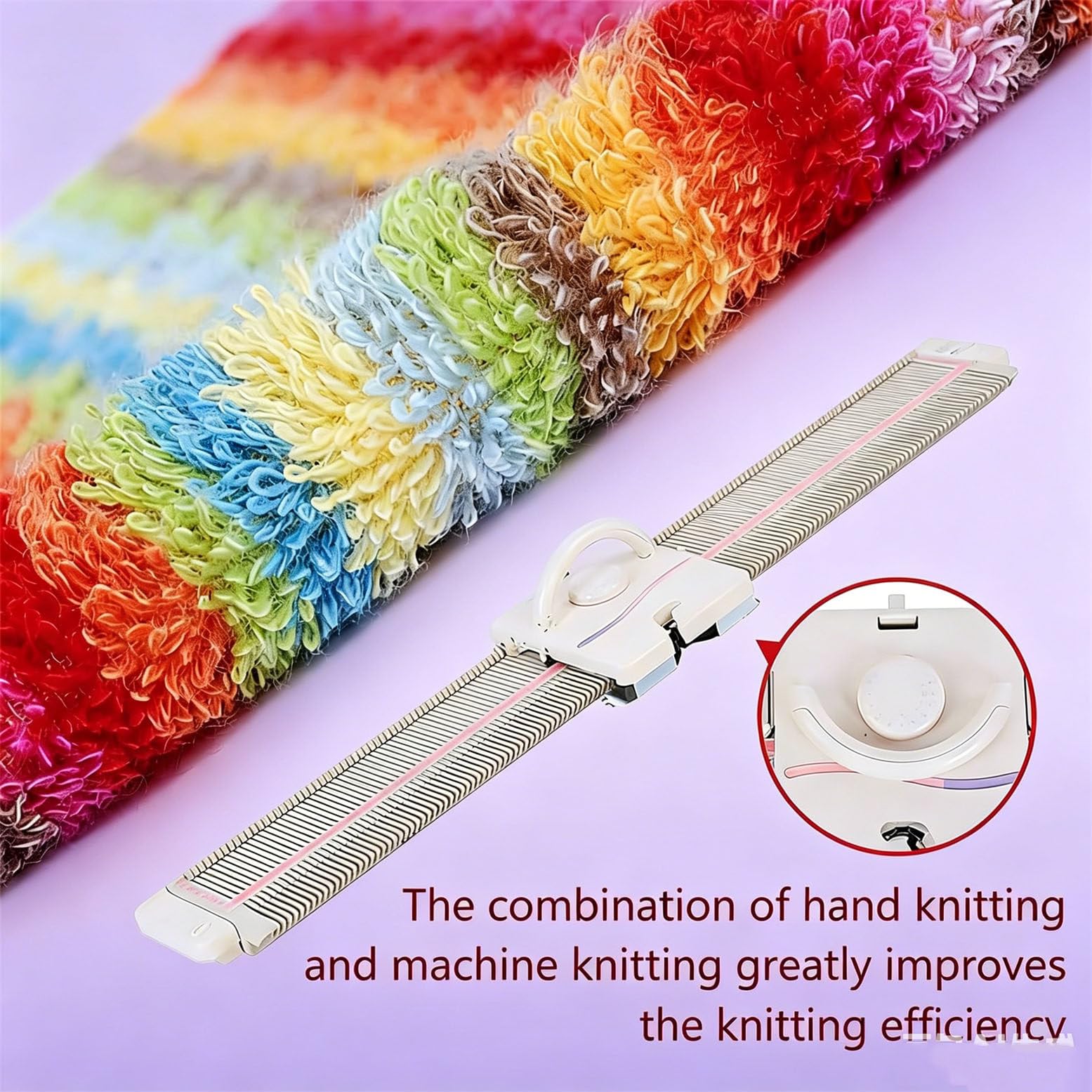 Półautomatyczna maszyna dziewiarska 6,5 ​​mm, 150 ściegów, średni rozmiar, ręczne krosno do robótek ręcznych dla początkujących w rękodziele domowym, 108 x 20 x 9,5 cm