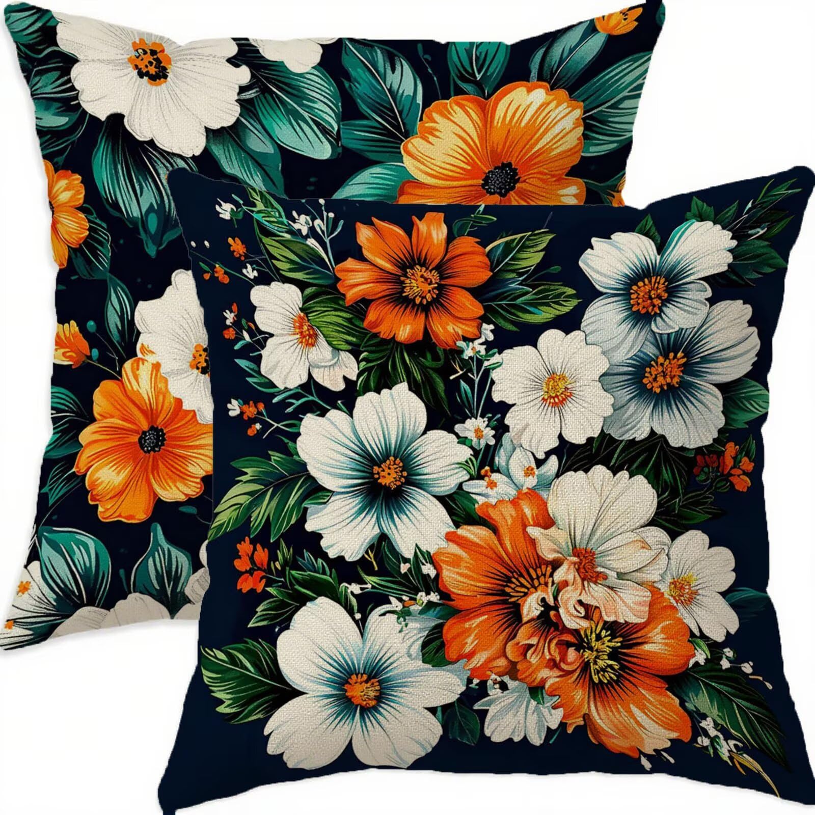 Housse coussin 80x80cm vintage orange pour une ambiance chaleureuse de printemps