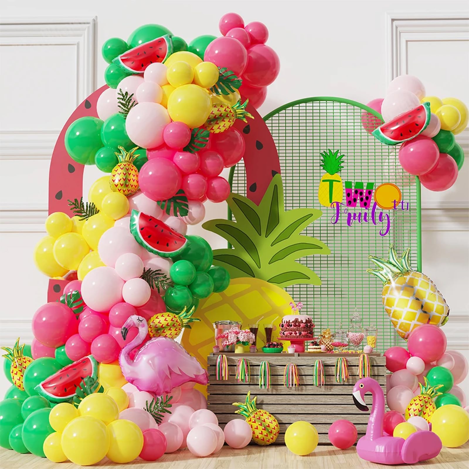 yosiio Hawaiana Kit Guirnalda Globos, Kit Arco de Globos Decoracion Hawaiana Fiesta, Hawaiana Globos para Cumpleaños, Baby Shower, Despedida Soltera