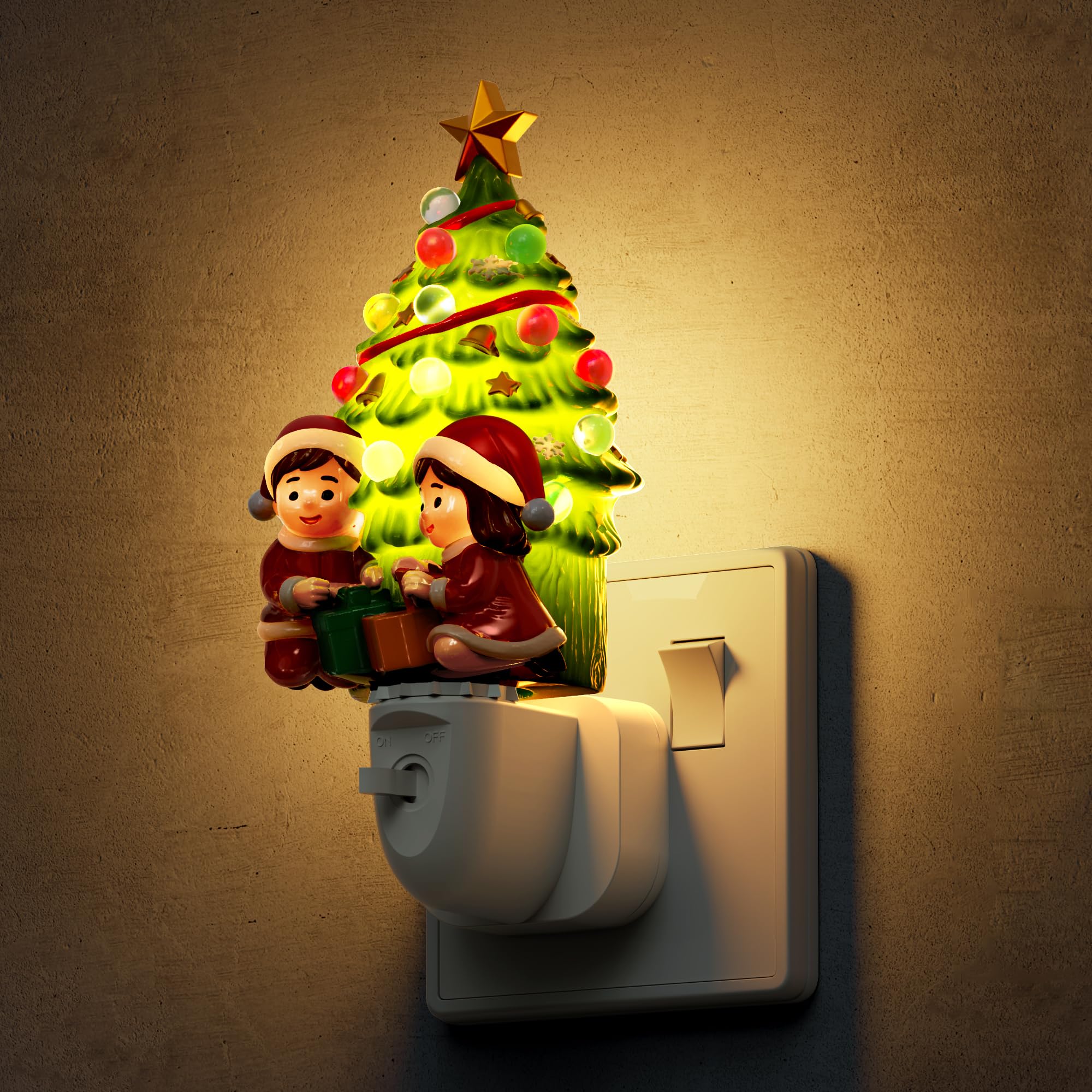LOHAS-LED Christmas Tree Night Light Plug in Wall, 3000K Warm White