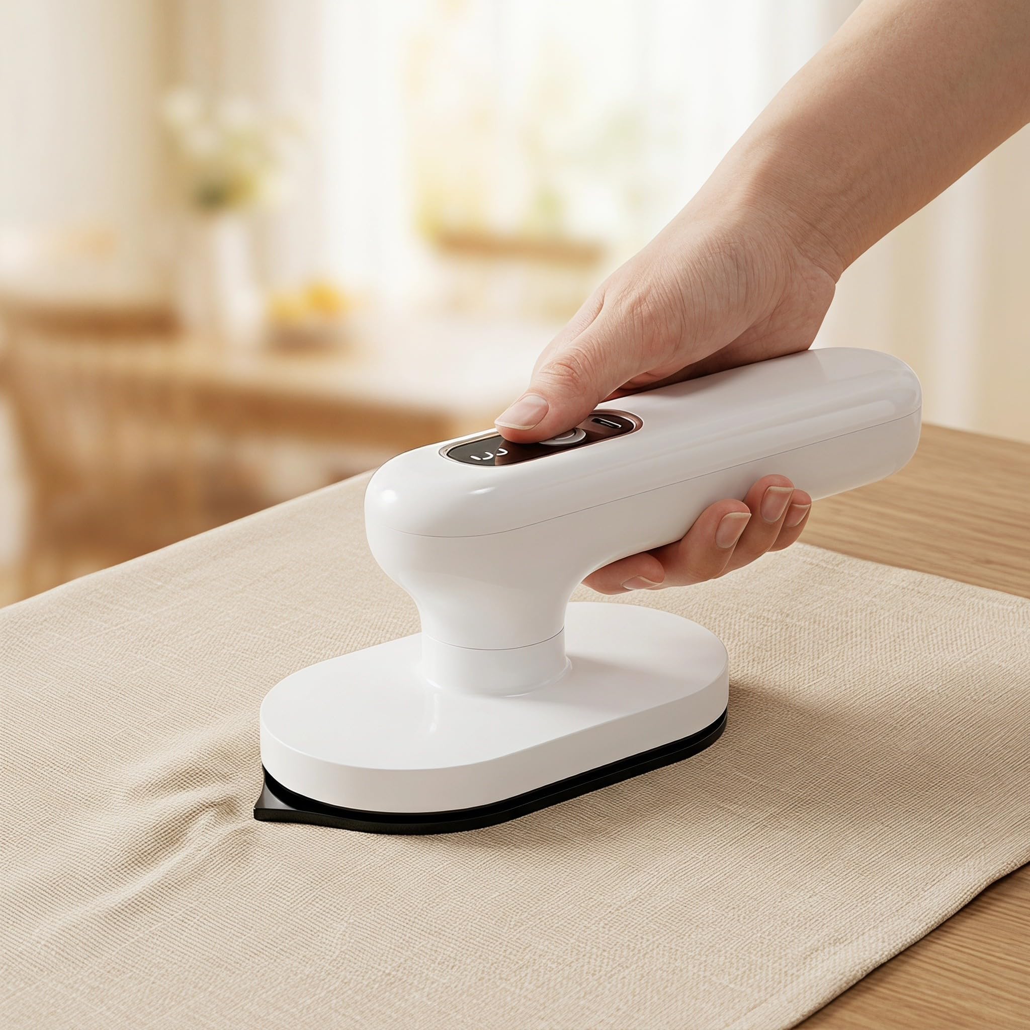 Plancha y Diseño Múltiples Ajustes Temperatura de Giratorio Portátil para con Mango Compacto de Cerámica y Plástico Blanco Viaje Uso Casa