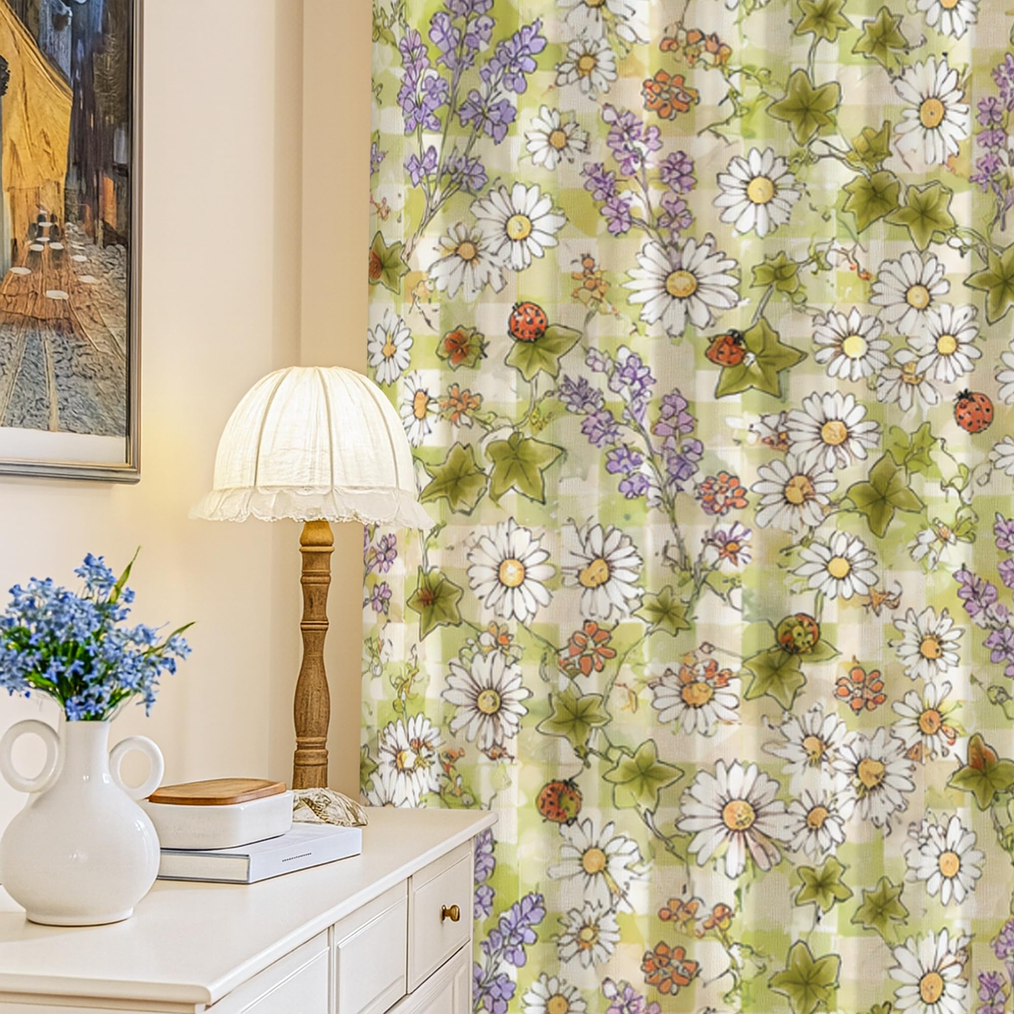 Rideaux occultants motif floral pour bloquer la lumière du jour