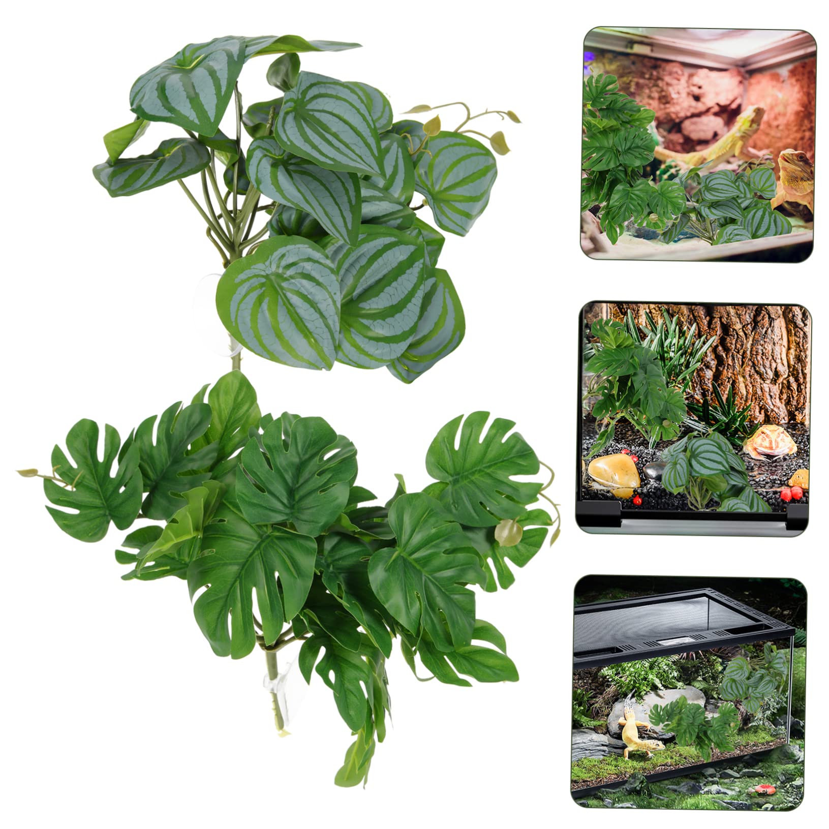 Happyyami 10piezas Plantas Decorativas Artificiales para Terrario De Reptiles Simuladas De Alta Realidad para Acuarios y Hábitats De Mascotas Decoración Natural para Peceras y Espacios