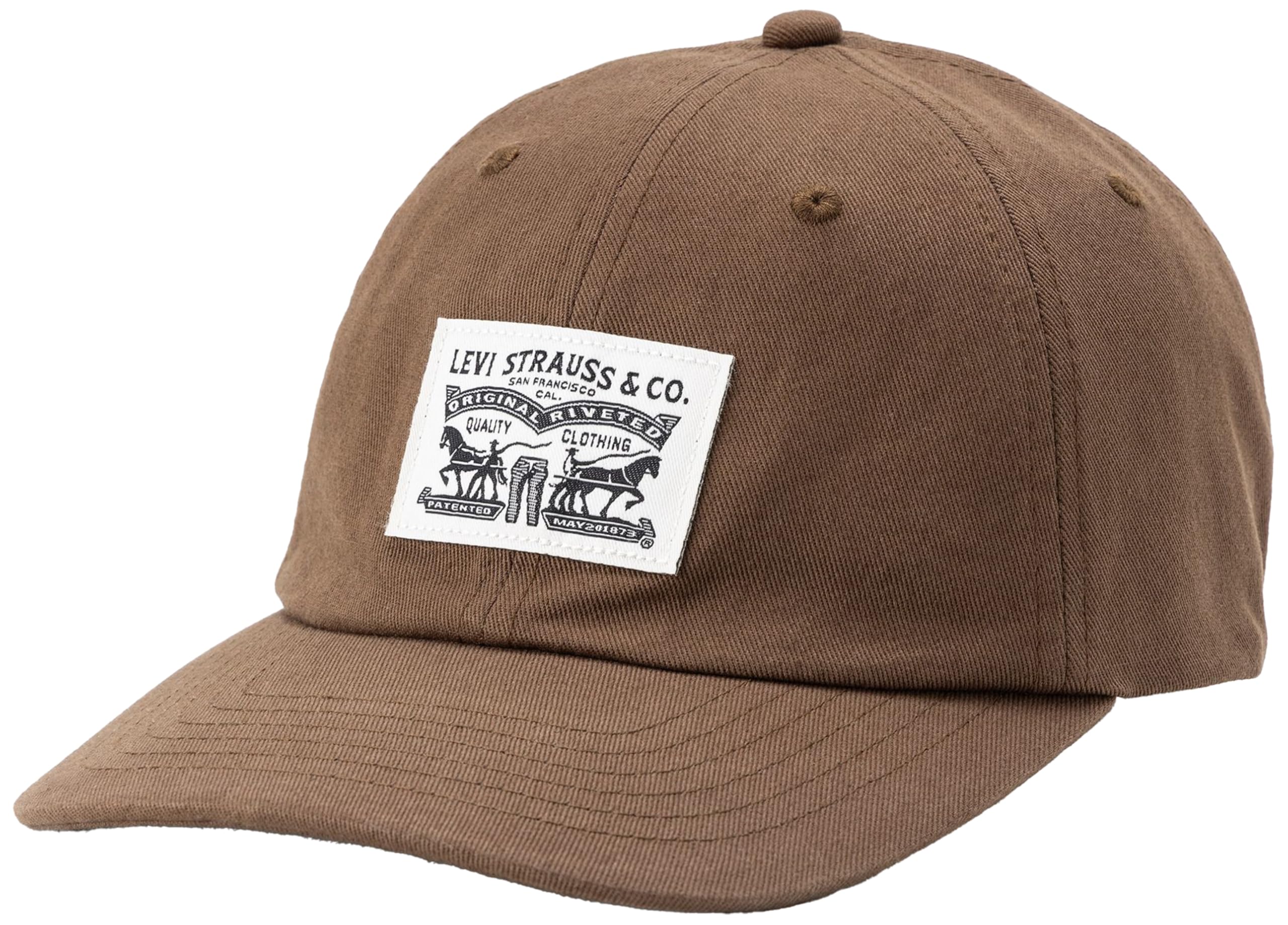 Levi's Men's Dark Brown Relaxed Dad Heritage Cap Cap, Un