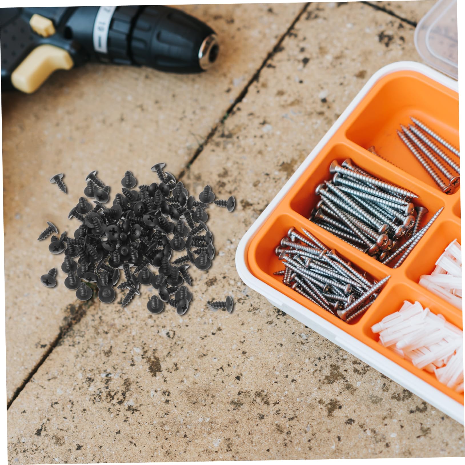 SOLUSTRE 500stücke Miniatur Möbel Schrauben Metall Schwarze Oxidierte Schraubenzubehör Für Heimwerker Und Möbelreparatur