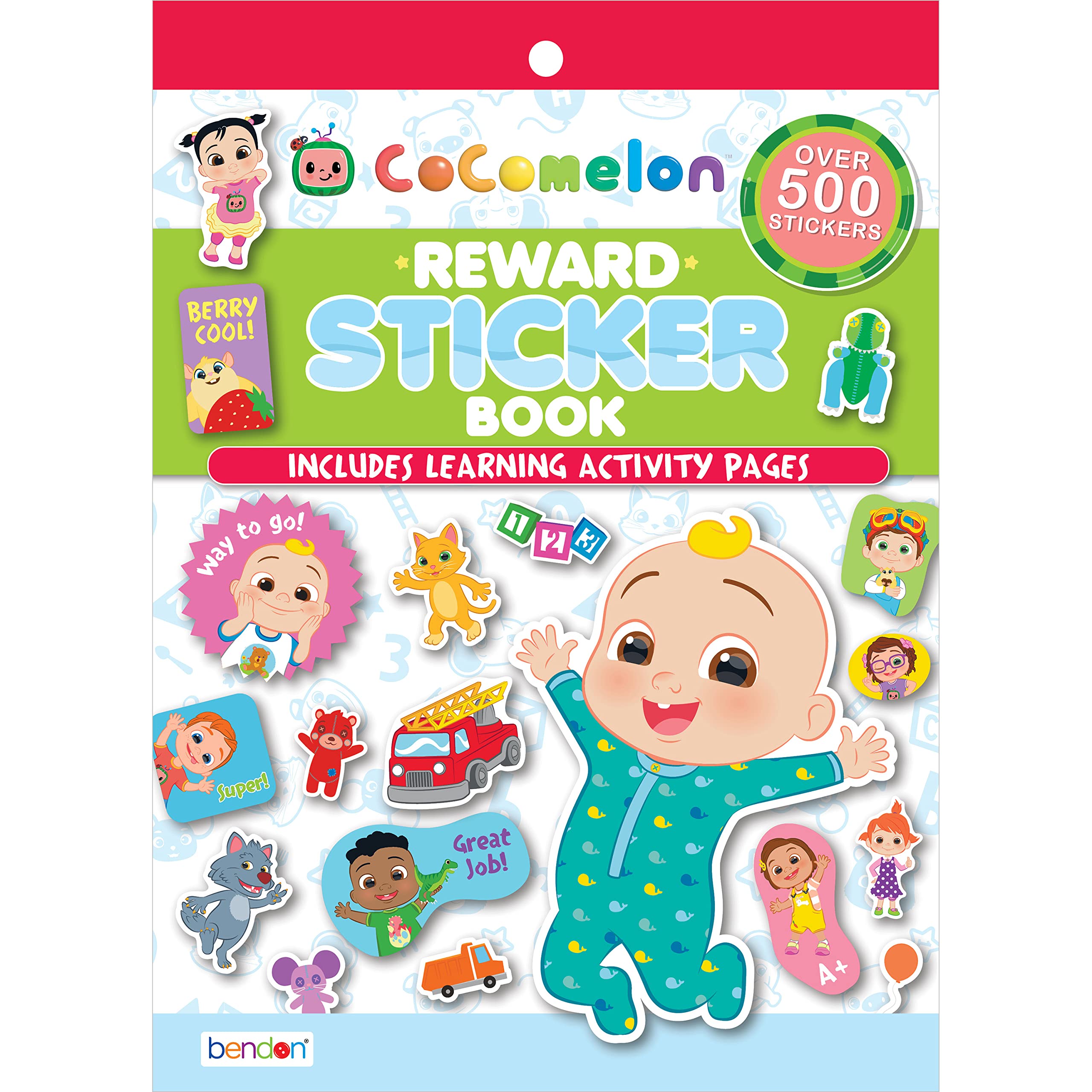 Cocomelon Sticker Pad Book | Bendon Rewards Sticker Booklet Pad Cocomelon 500+ Stickers | Officially Licensed