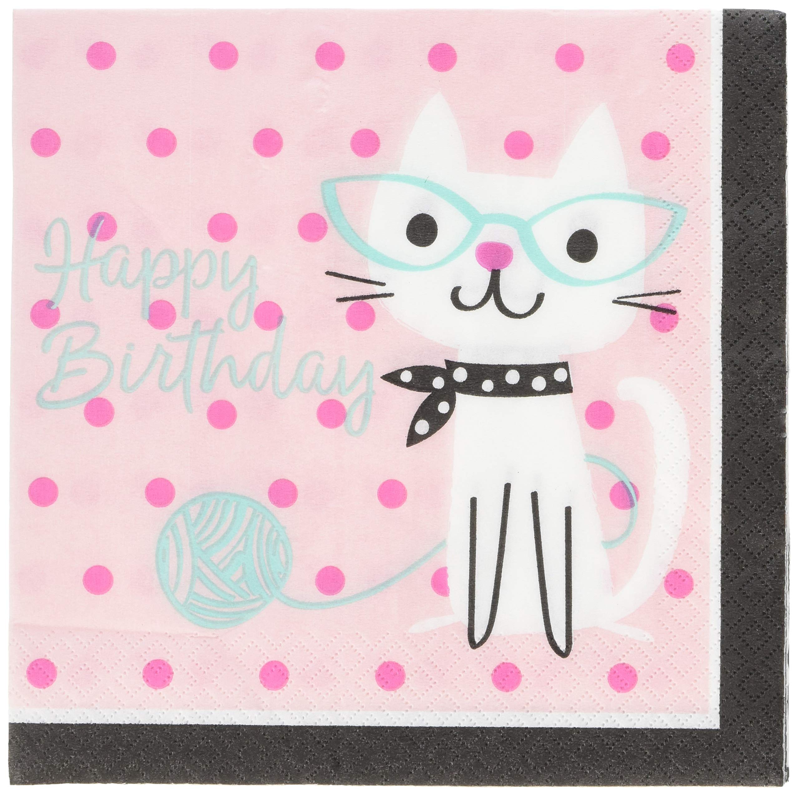 Creative Converting Purr-FECT Luncheon Napkins Party Supplies, 6.5", Multicolor