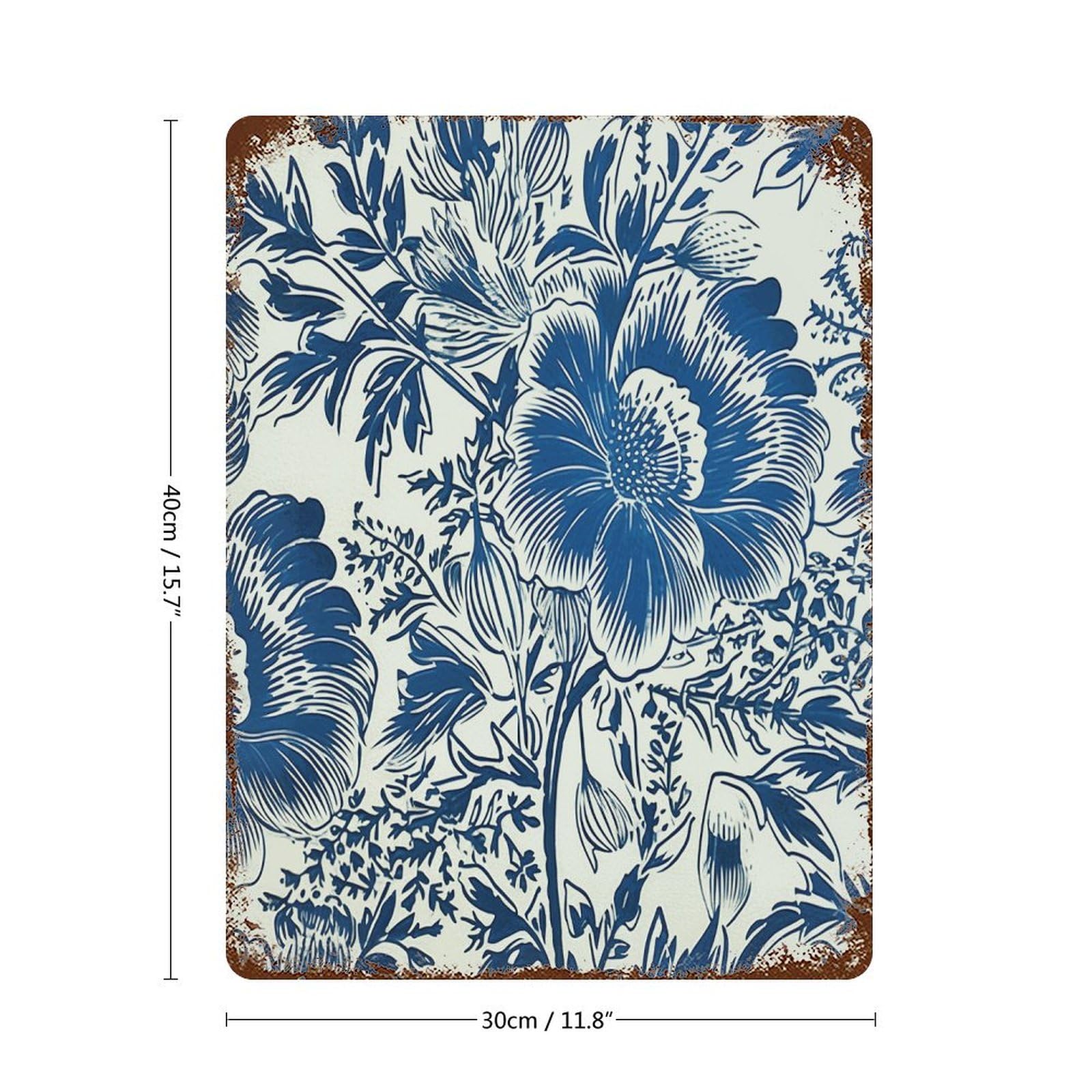 ウォールアート Tuscan/Navy 花柄 フローラル ゲルコート Ⓣ ウォール