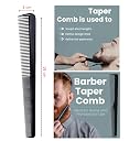 Professional Barber Straight Edge Razor with Stainless-Steel Coated Blade Holder, 20 Double-Edge Blades & Styling Comb for Men, Perfect for Shaving, Beard Shaping & Salon Grooming Kit gallery image
