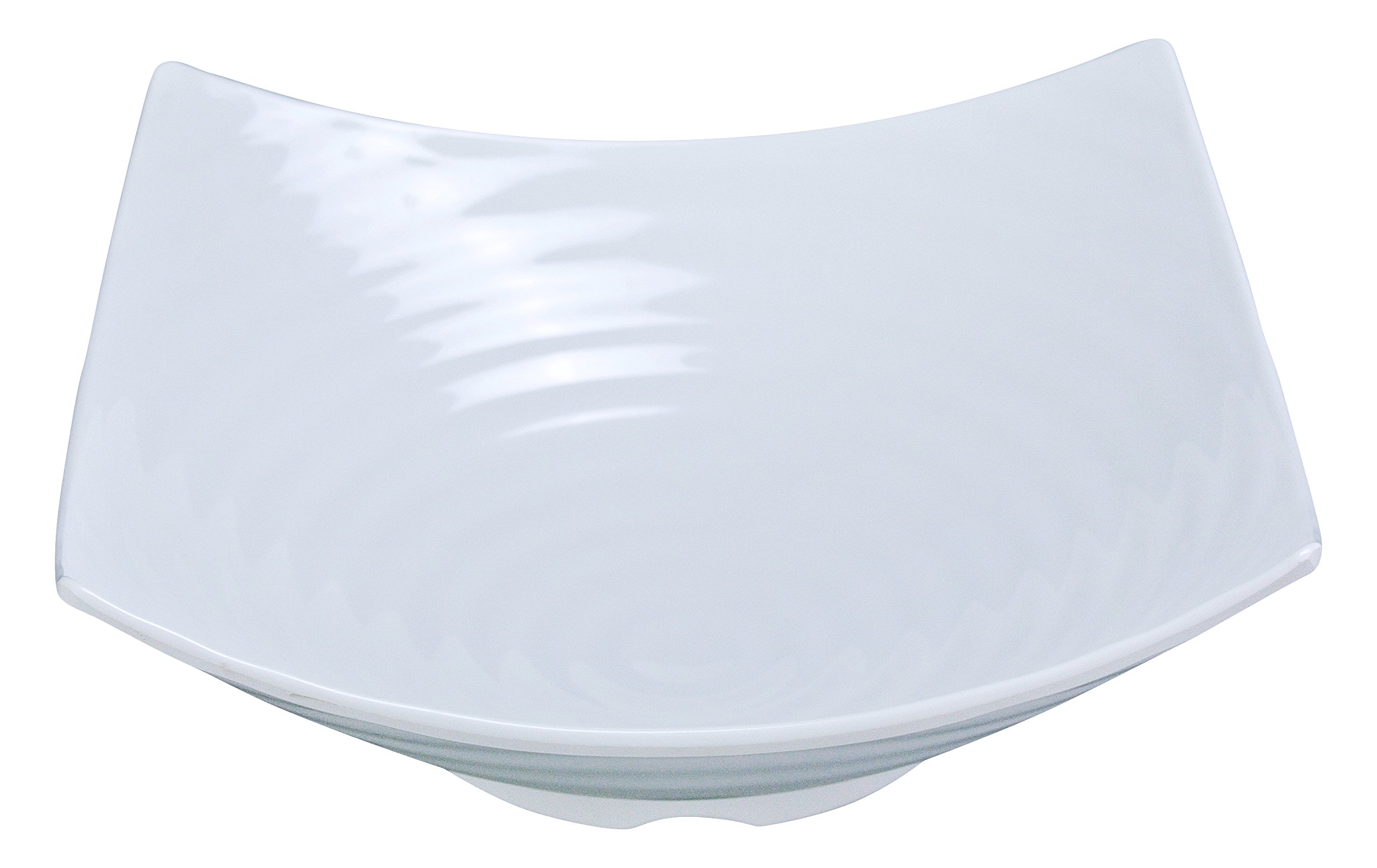 YancoMD-816 Milando 16" Square Bowl, 160 oz Capacity, 3.75" Height, Melamine, White Color, Pack of 12