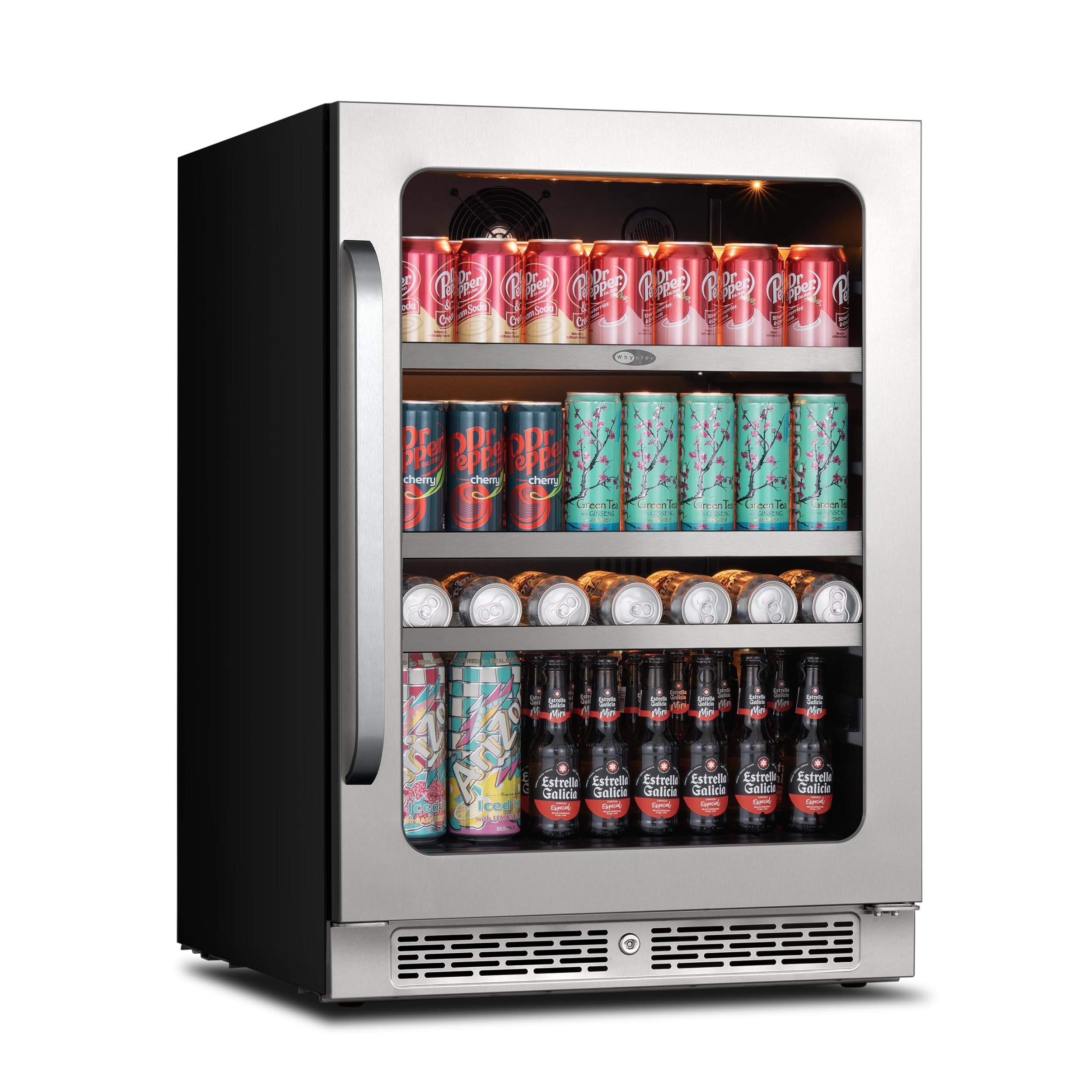 Whynter Beverage Refrigerator 24 Inch Drink Fridge With Glass Door Beverage Cooler 140 Cans Under Counter Beverage Fridge Freestanding 3 LED 34-54°F For Beer Home Bar Premium Series 5.65 Cu.Ft | Fridge.com