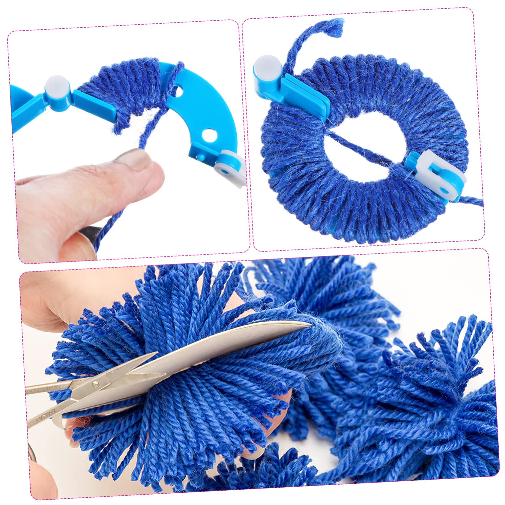 SEWACC Bastellwerkzeug Basteln Ball Stück Ball Maker Flusenwebutensilien Pompon Maker Werkzeug Kleiner Pompon Maker Pompon Maker Für Kinder Webwickler Großer Pompon Maker Flusen Pompon Quasten Aus