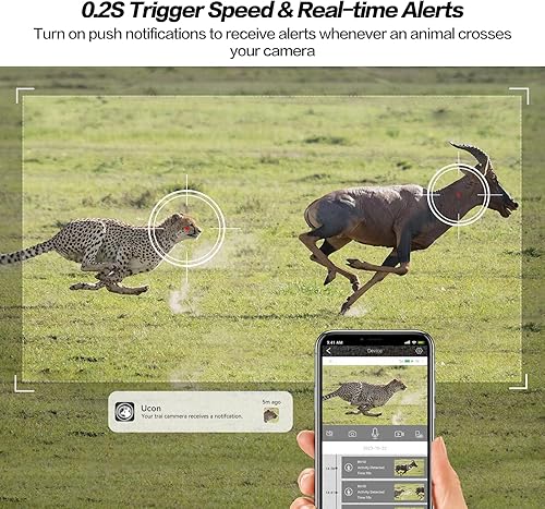 Miniatura 6 de REENEO Cámaras de rastreo celular, cámara solar de rastreo celular de 2.5K 4G, incluye tarjeta SIM y 64 GB, cámaras de juego con visión nocturna