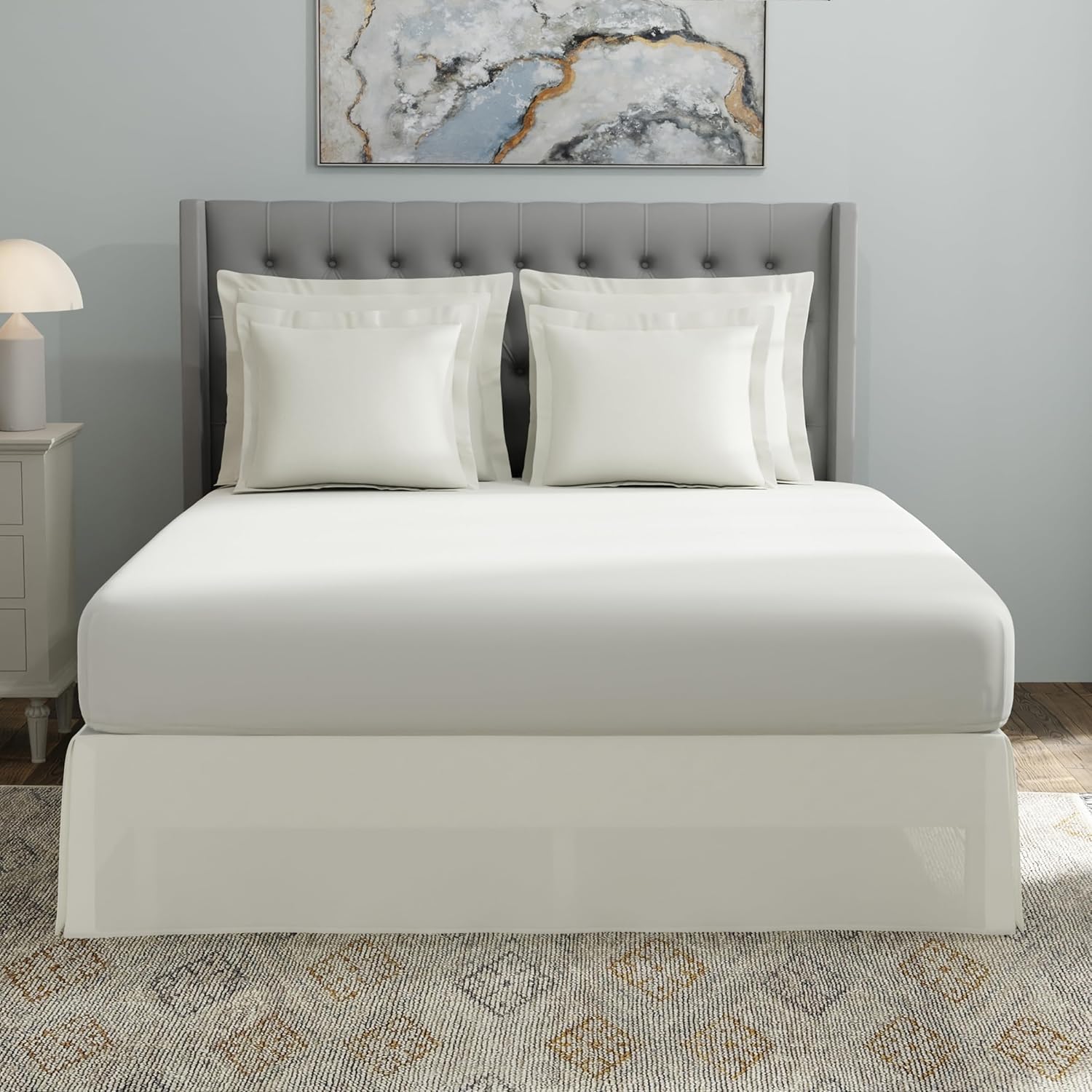 Ivory Polyester Standard Hypoallergenic Pillow Shams with Flange