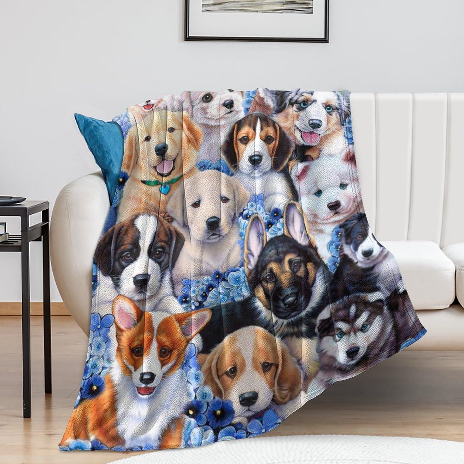 Funny Dog Themed Blanket Ultra Soft Flannel Cute Throw Blanket Funny Lightweight Warm Blanket Gifts for Kids Adults 40"x30"