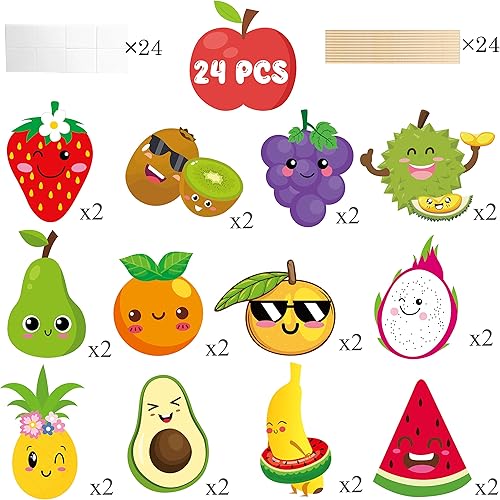 Miniatura 2 de Tutti Frutti Centros de mesa de fiesta, 24 piezas, decoración de mesa de frutas de verano para tutti con temática de frutas tropicales frutales para