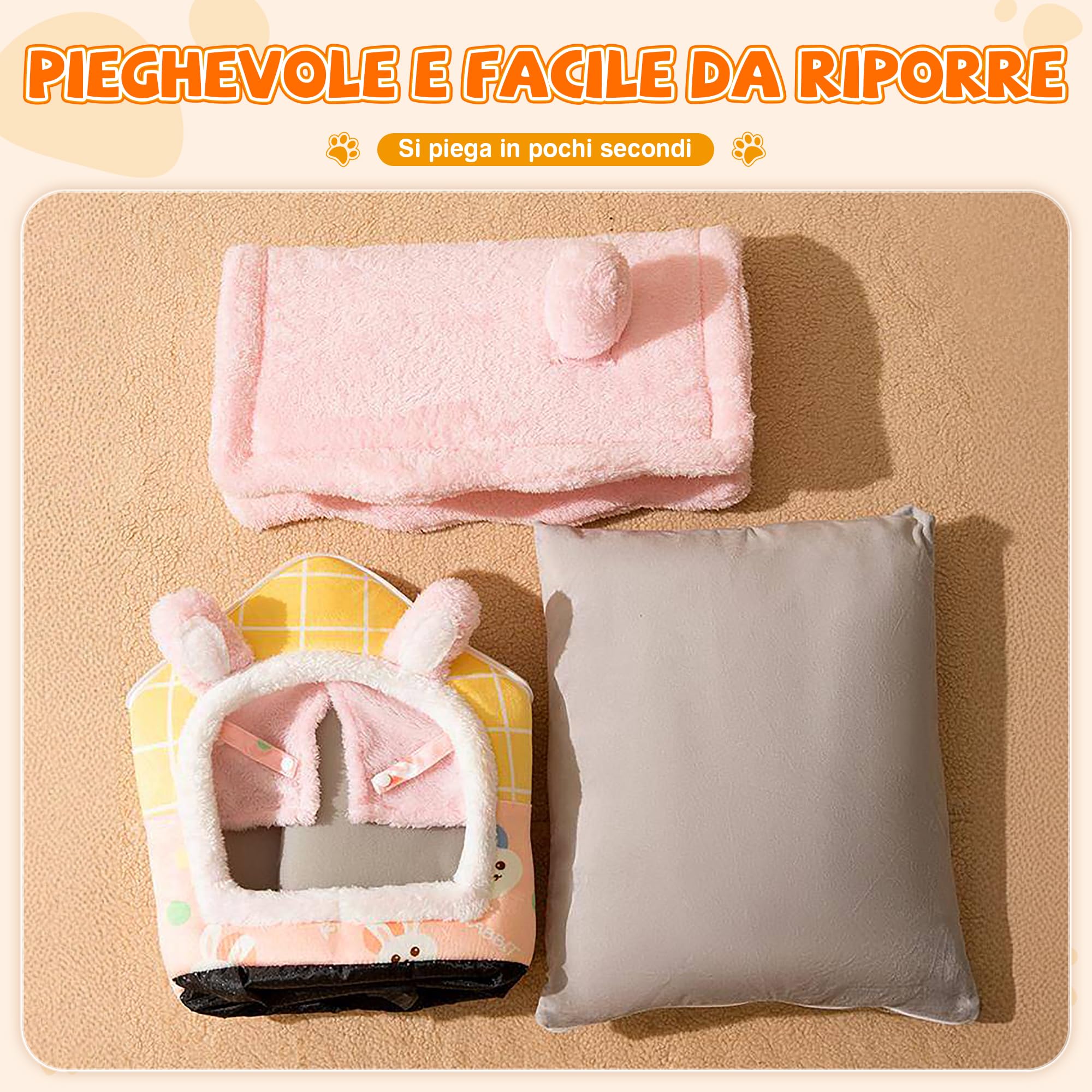 Cuccia Per Cani E Gatti A Grotta - Con Cuscino Rimovibile, Design Igloo, Taglia M Rosa, Per Interni