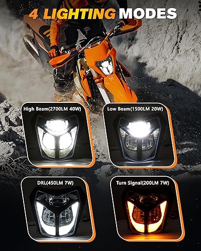 Miniatura 40 de BICYACO Faro delantero LED de motocicleta de 7 pulgadas con luces antiniebla de 4.5 pulgadas, aprobado por DOT SAE, compatible con Harley Davidson