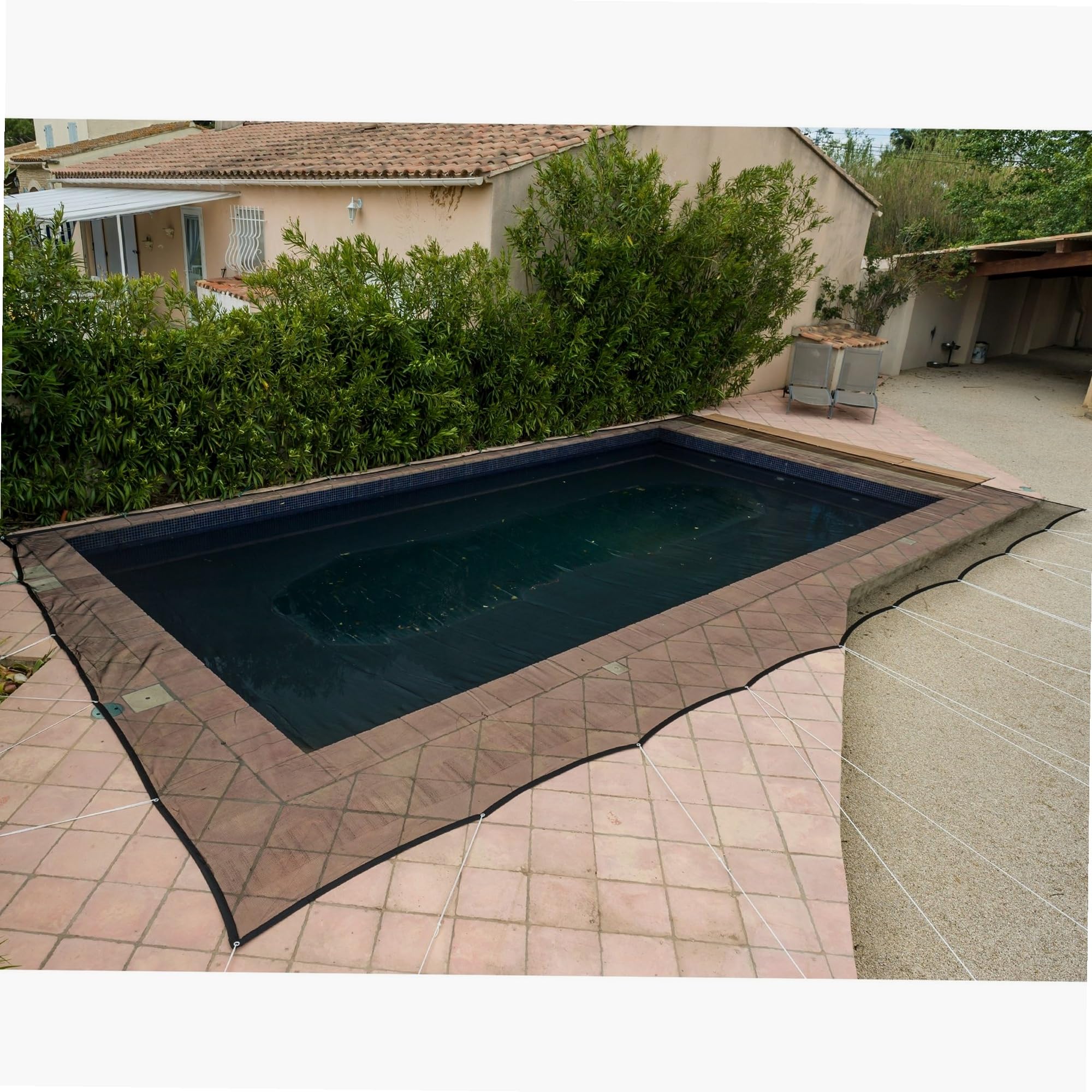 WERKA PRO - 10854 - Filet de PROtection Piscine - Pour Piscine Rectangulaire - 8 x 14 m - Noir