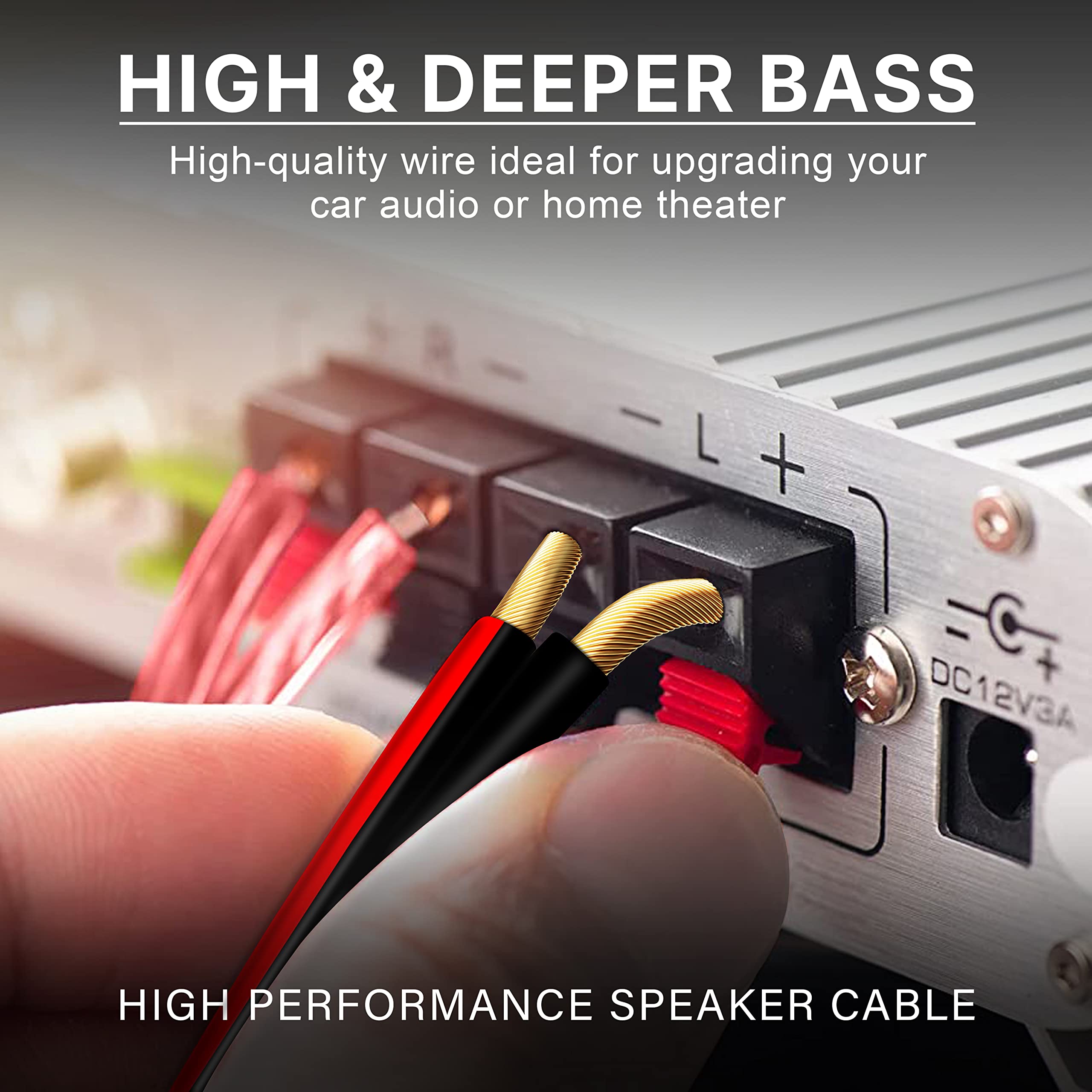 FEDUS 16 Gauge/AWG Speaker Wire 50M 164Ft Oxygen-Free Copper 2 Conductors Audio Speaker Cable for Car Speakers Stereos, Subwoofer, Home Theater Speakers, HiFi Surround Sound system, Radio 2