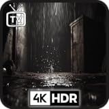 心地よい雨音で眠れる大雨 - テレビスクリーンセーバー＆時計/天気