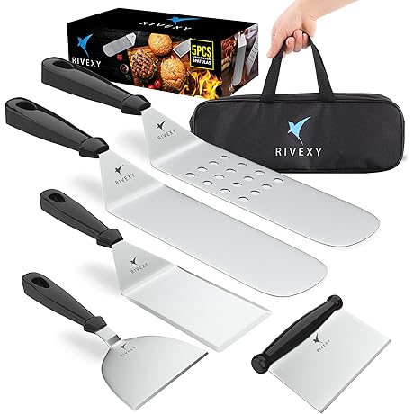 5 Pcs Espátula de Cocina, Premium para Parrilla - Calidad Prémium