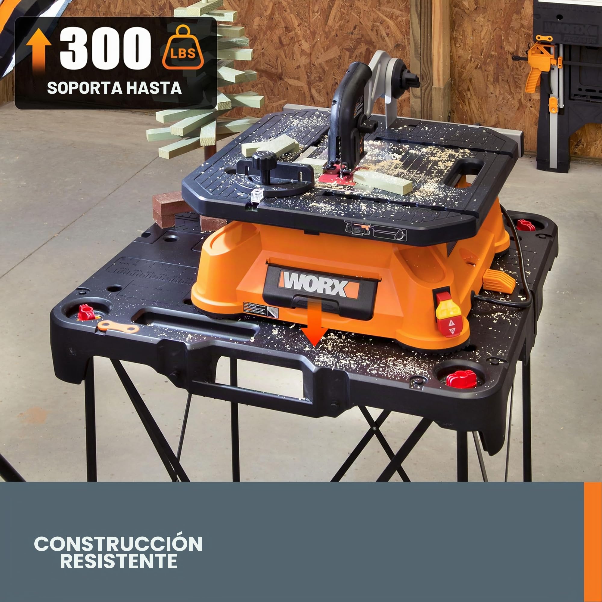 WORX WX066 Sidekick-Mesa de Trabajo portátil, Negro