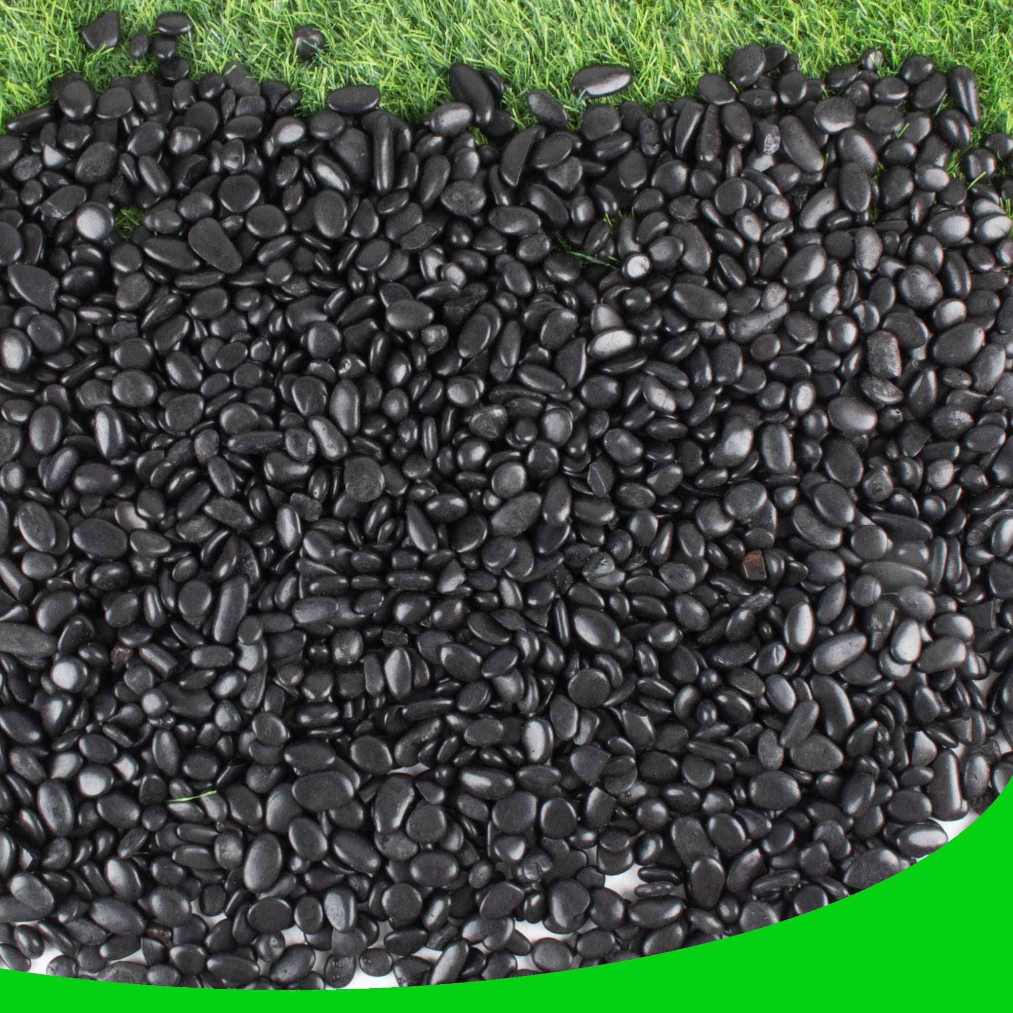 CJGQBlack Pebbles for Plants 18lb 1"- 1.5" Aquarium Gravel Decorative Polished Stones Natural River Rocks for Fish Tank