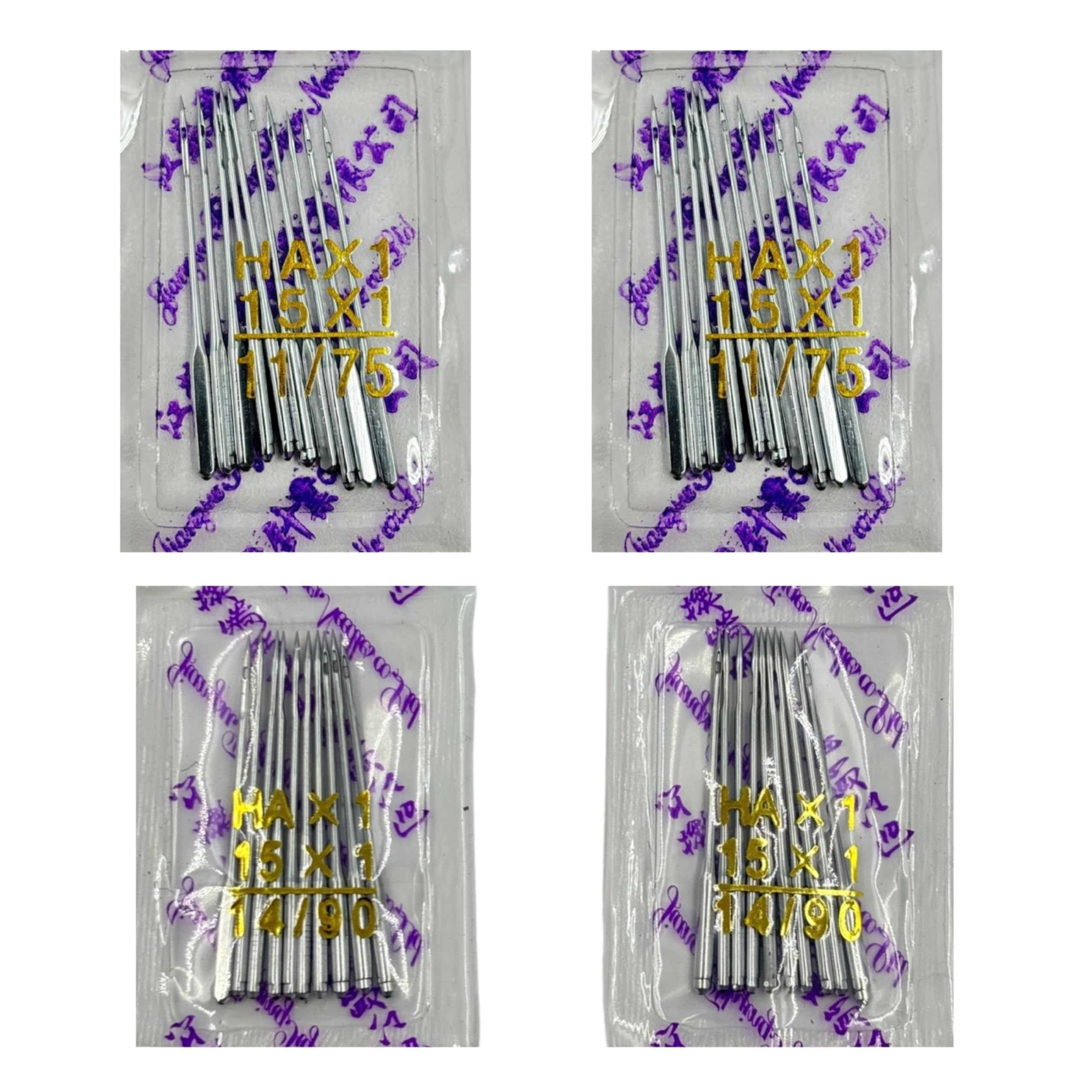 ZENITH Steel Needles Combo of HA 11/75 & 14/90 Set of 40 Needles for All Domestic Sewing Machines traditional or Automatic compatible Singer Usha Brother etc.Steel Finish (FT HA Combo 11 (20) + 14(20))