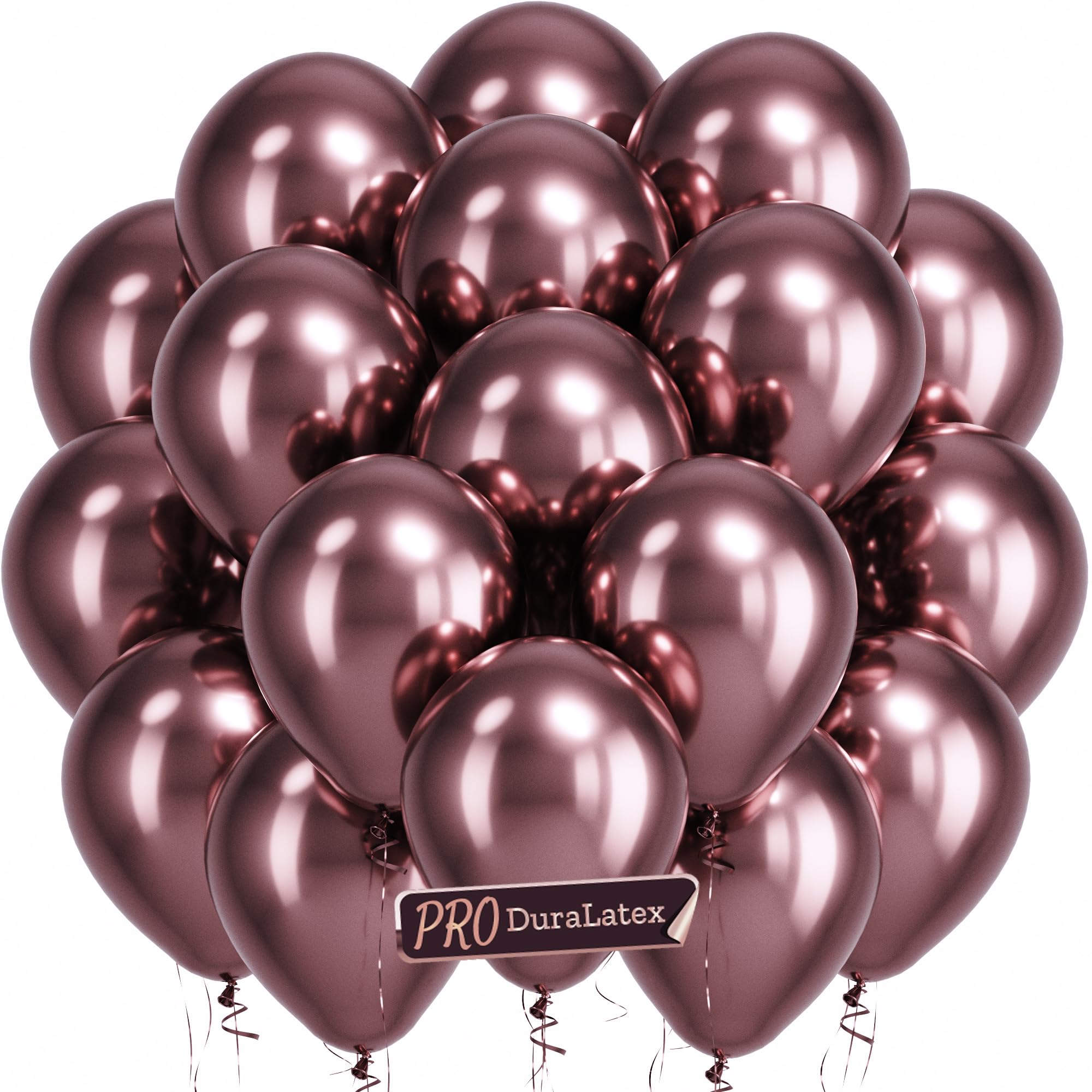 Bezente Pro Duralatex Metallic Brown Extra-Thick Balloons 120 Pack 10 inch