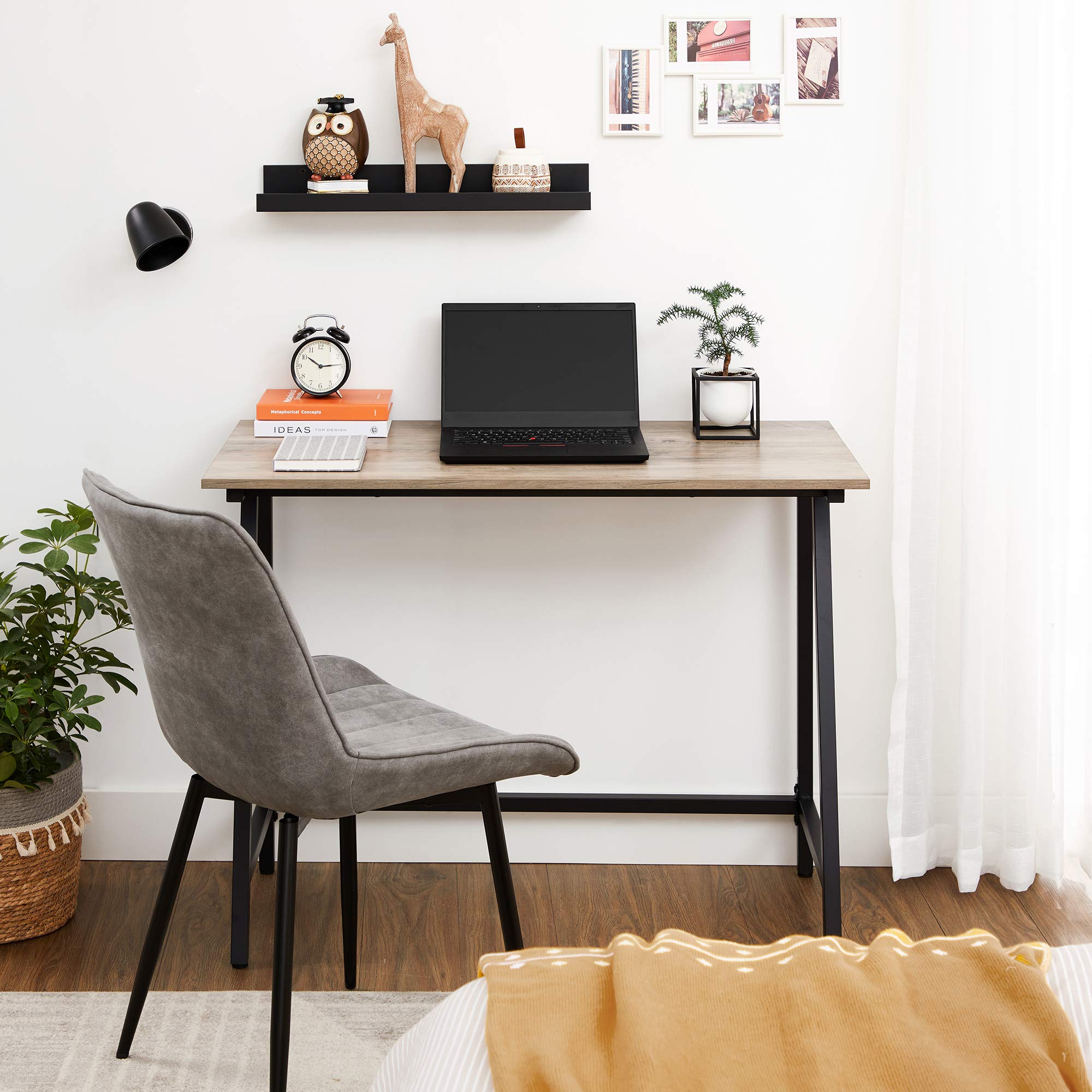 VASAGLE Scrivania per Computer, Legno ingegnerizzato, Greige, 50P x 100l x 75H cm