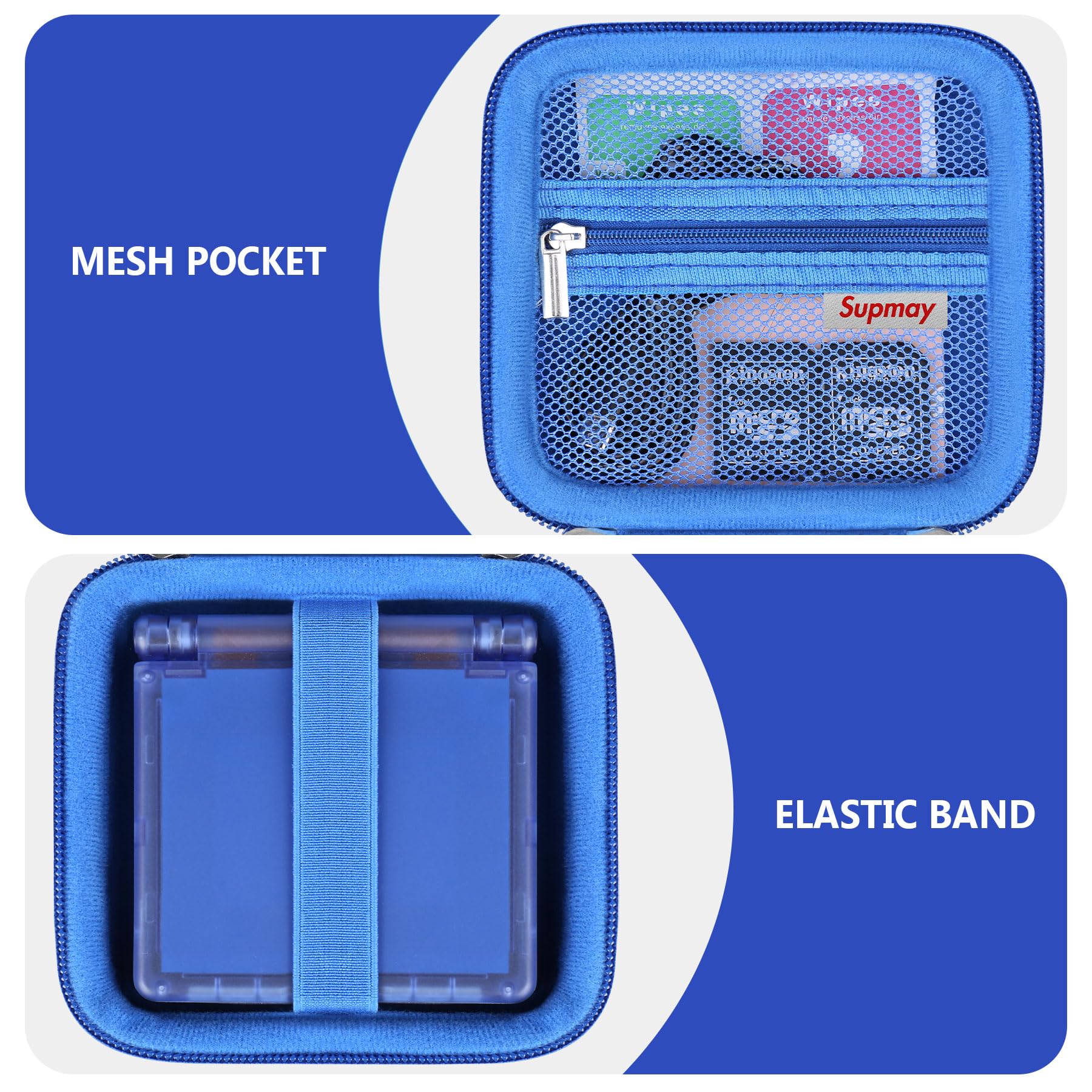 Supmay Étui de transport rigide pour console de jeu portable RG34XXSP/RG35XXSP, support de rangement de voyage rétro avec sac en maille pour carte SD, câble de charge USB, manuel de l'utilisateur