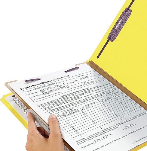 Miniatura 3 de Smead Carpeta de archivos de clasificación de cartón prensado con sujetadores SafeSHIELD, 1 divisor, expansión de 2 pulgadas, tamaño carta, amarillo