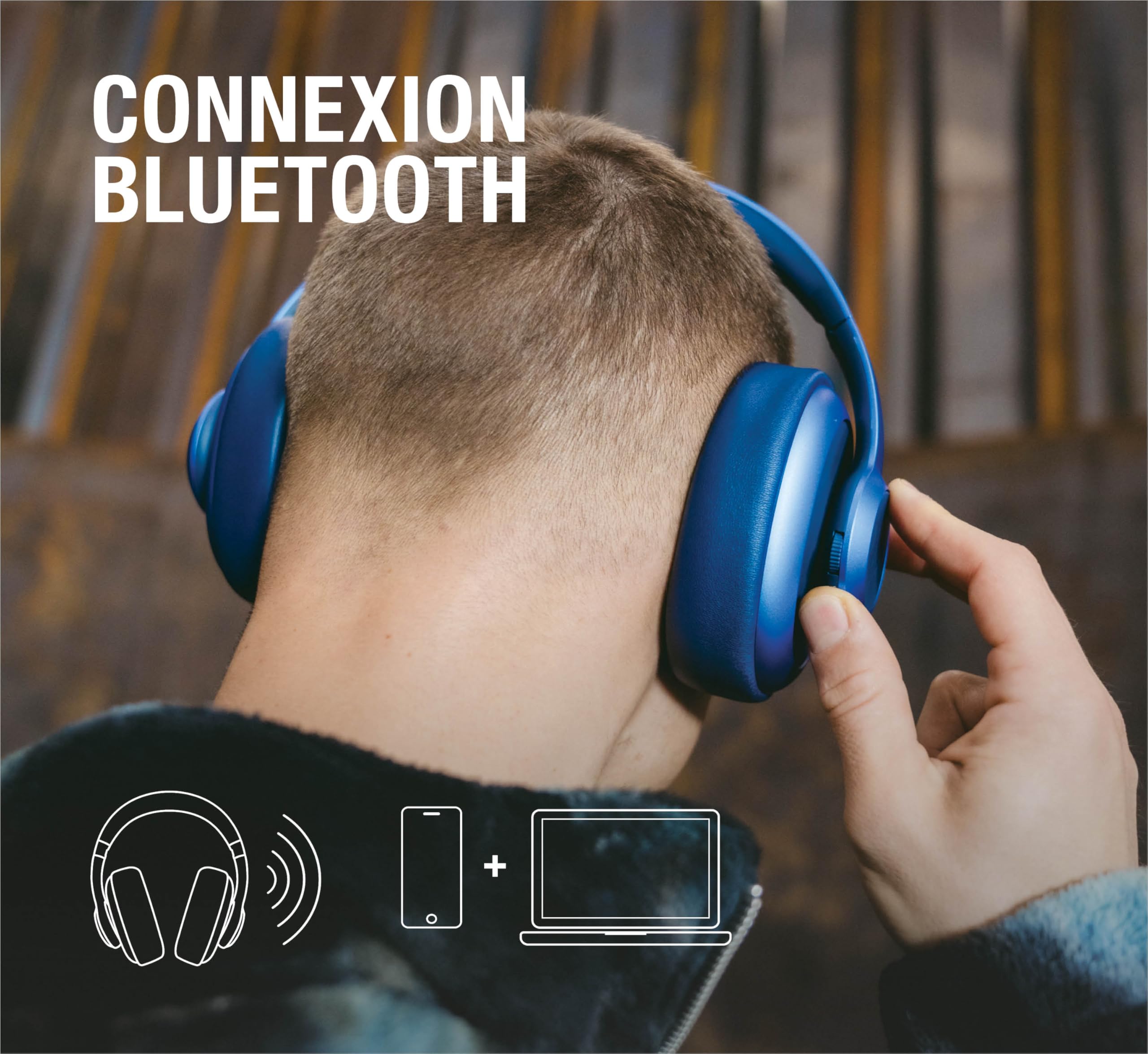 Fresh 'n Rebel Clam Ace Casque Bluetooth Supra-Auriculaire avec Réduction de Bruit Active Hybride, sans Fil, 60h d'autonomie, avec Microphone ENC, Charge Rapide, Réduction du Bruit du Vent (Beige)