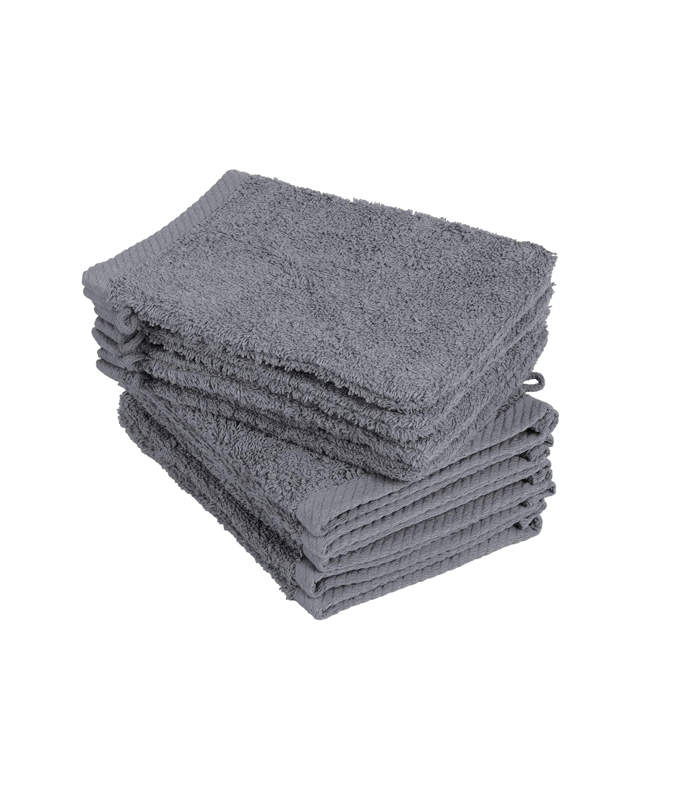 Zestaw 10 rękawic do mycia, myjki rozmiar 15 x 21 cm w kolorze antracytowym 100% bawełna