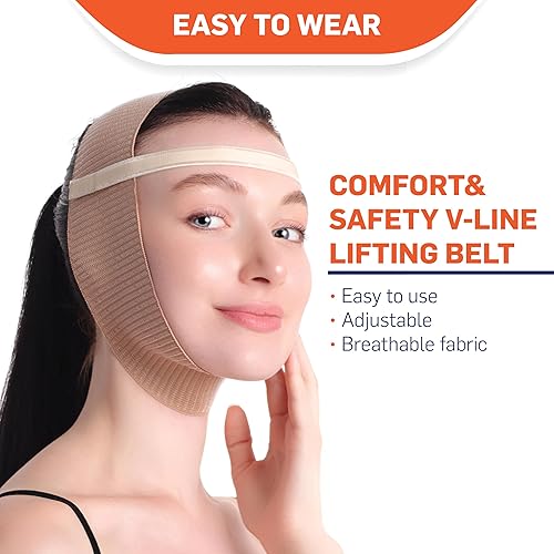 Miniatura 2 de Correa para la barbilla para dormir, ropa de compresión de cuello y barbilla para mujer, adelgazamiento facial, ajuste de papilla y envoltura de