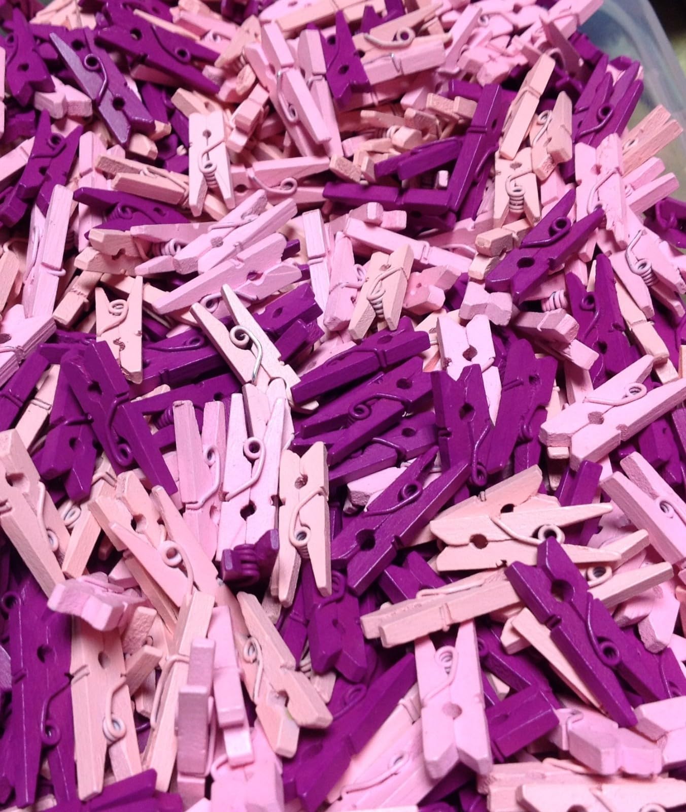 celloexpress Mini Wooden Crafts Pegs - Small Wood Clips - 35mm, Pink Mix, Pack of 500