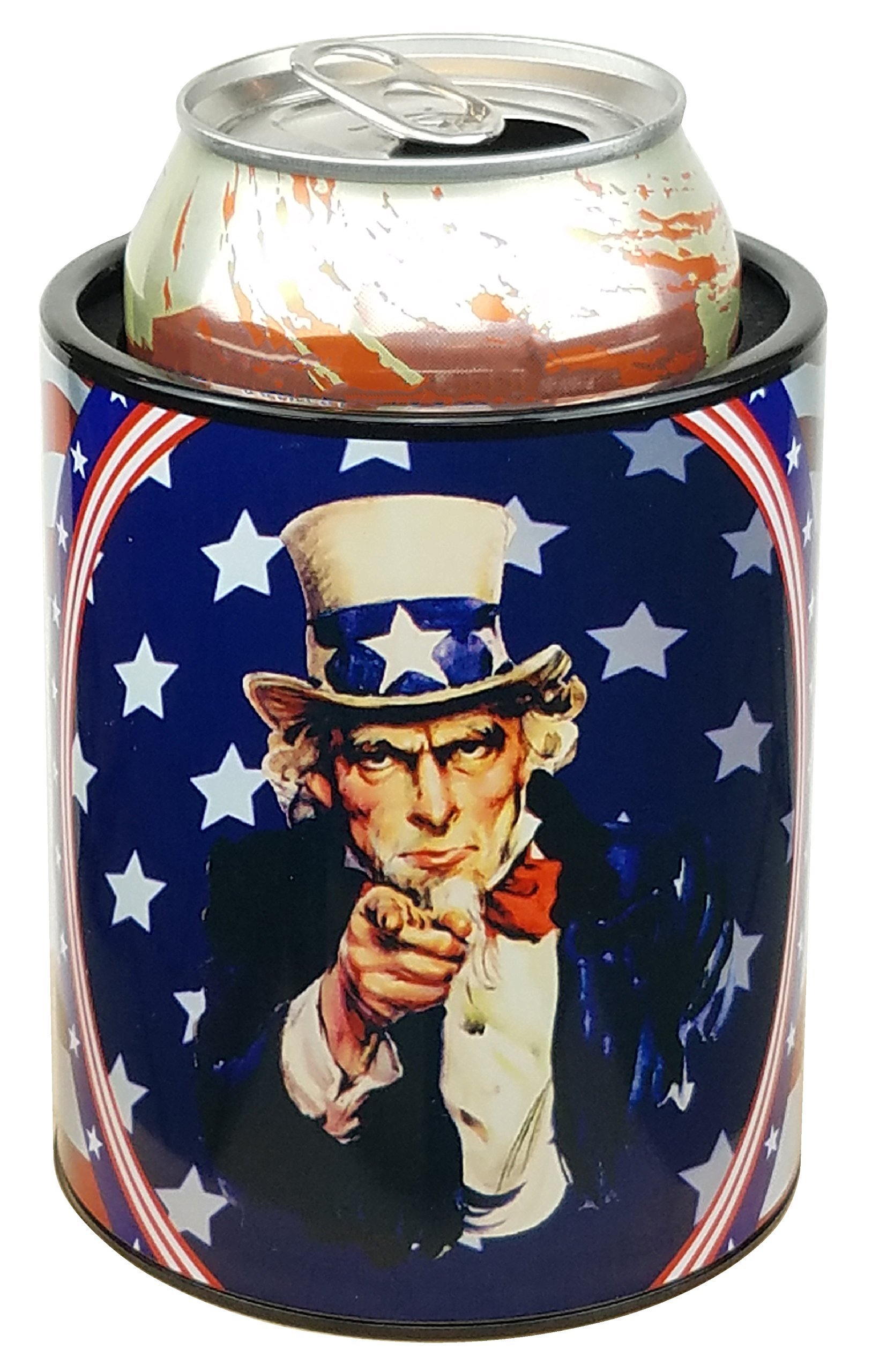 Keepzit Kooler Uncle Sam Can Cooler, Hard Plastic, 12-16 Oz Cans and Bottles
