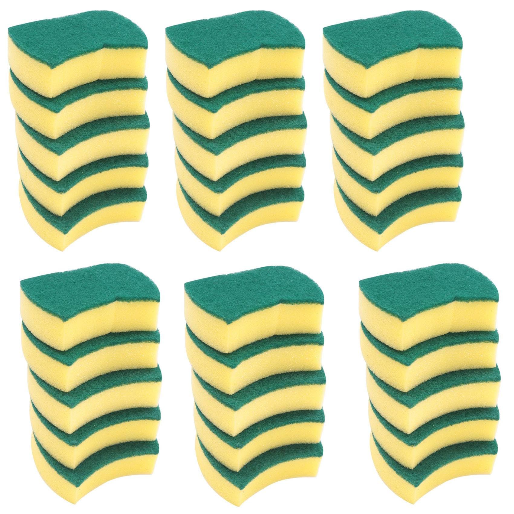 Hndhbfgrt 180Pcs Double-Faced Sponge Scouring Pads Dish Washing Scrub Sponge Stains Removing Cleaning Scrubber Brush
