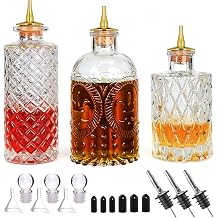 Bitters Bottles Set of 3, Glass Dasher Bottles with Dash Top