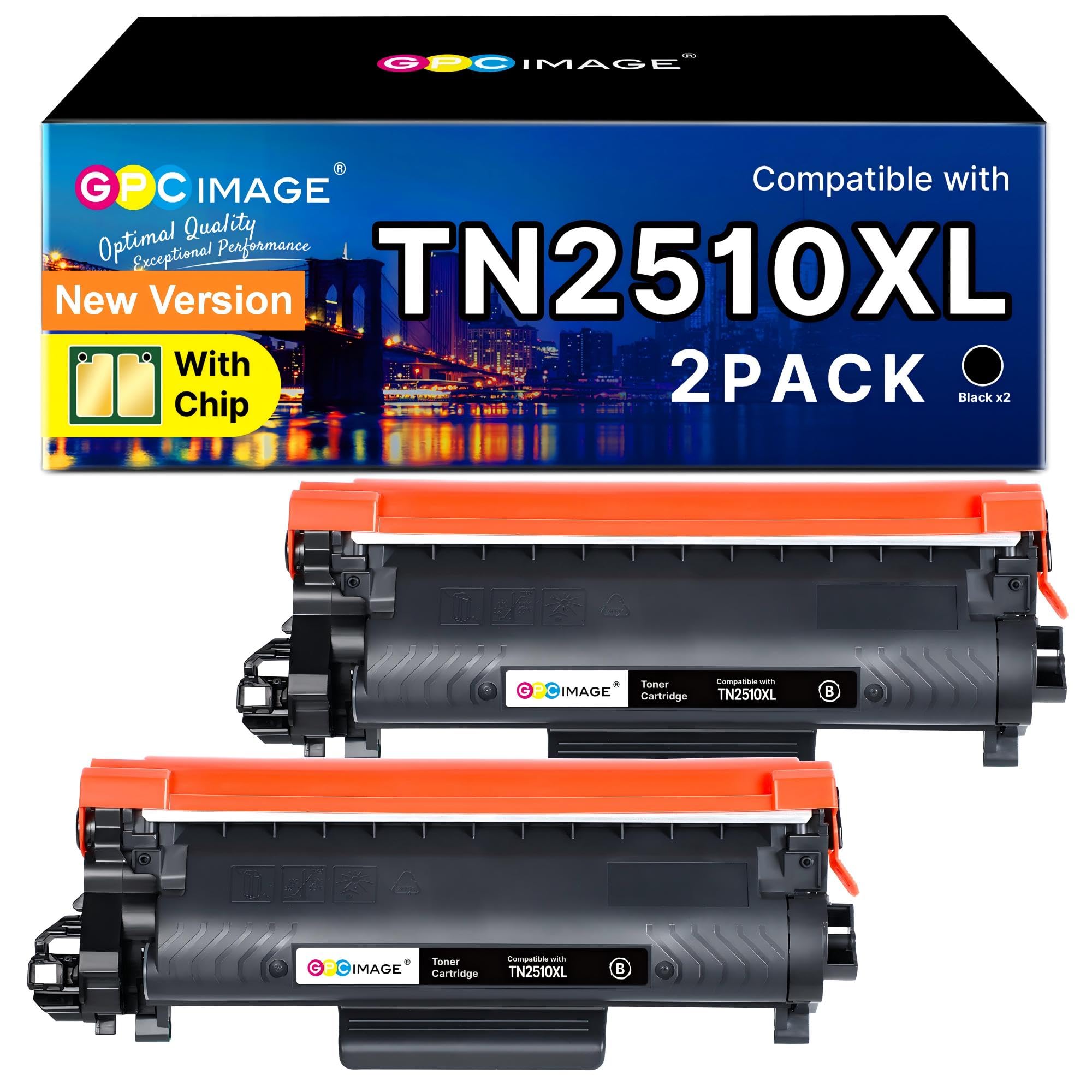 GPC IMAGE TN2510 TN2510XL TN-2510XL Kompatibel für Brother HL-L2400DWE Toner MFC-L2800DW MFC-L2835DW MFC-L2860DW HL-L2400DW MFC-L2827DW DCP-L2620DW HL-L2445DW DCP-L2660DW DCP-L2665DW (1er-Pack)