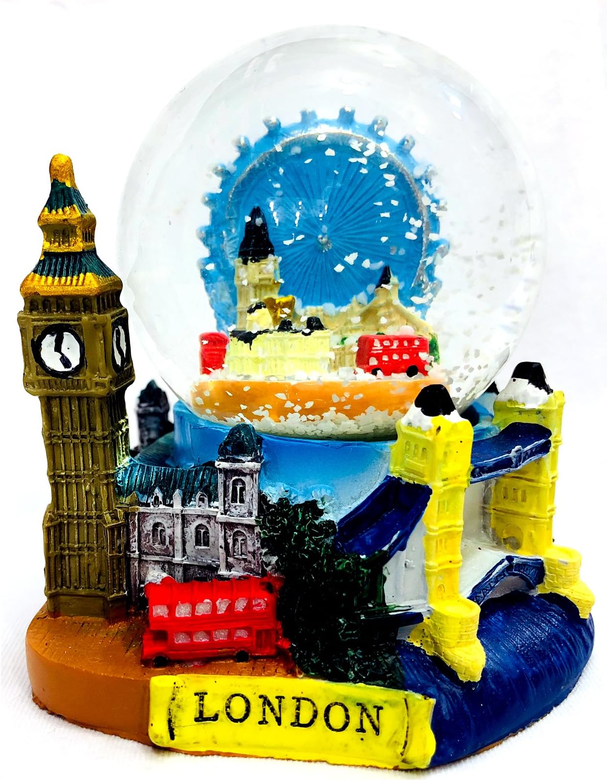 Snow Globes 3D (Medium)- London Collage, Detailing London Landmarks Big Ben, Tower Bridge etc.