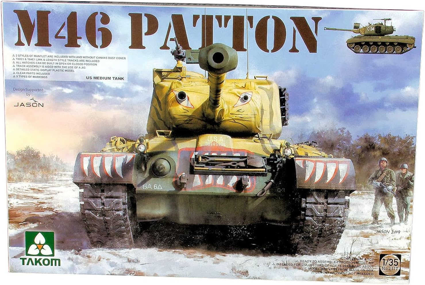 TAKom TAK02117 1:35 M46 Patton US Medium Tank [Model Building KIT]