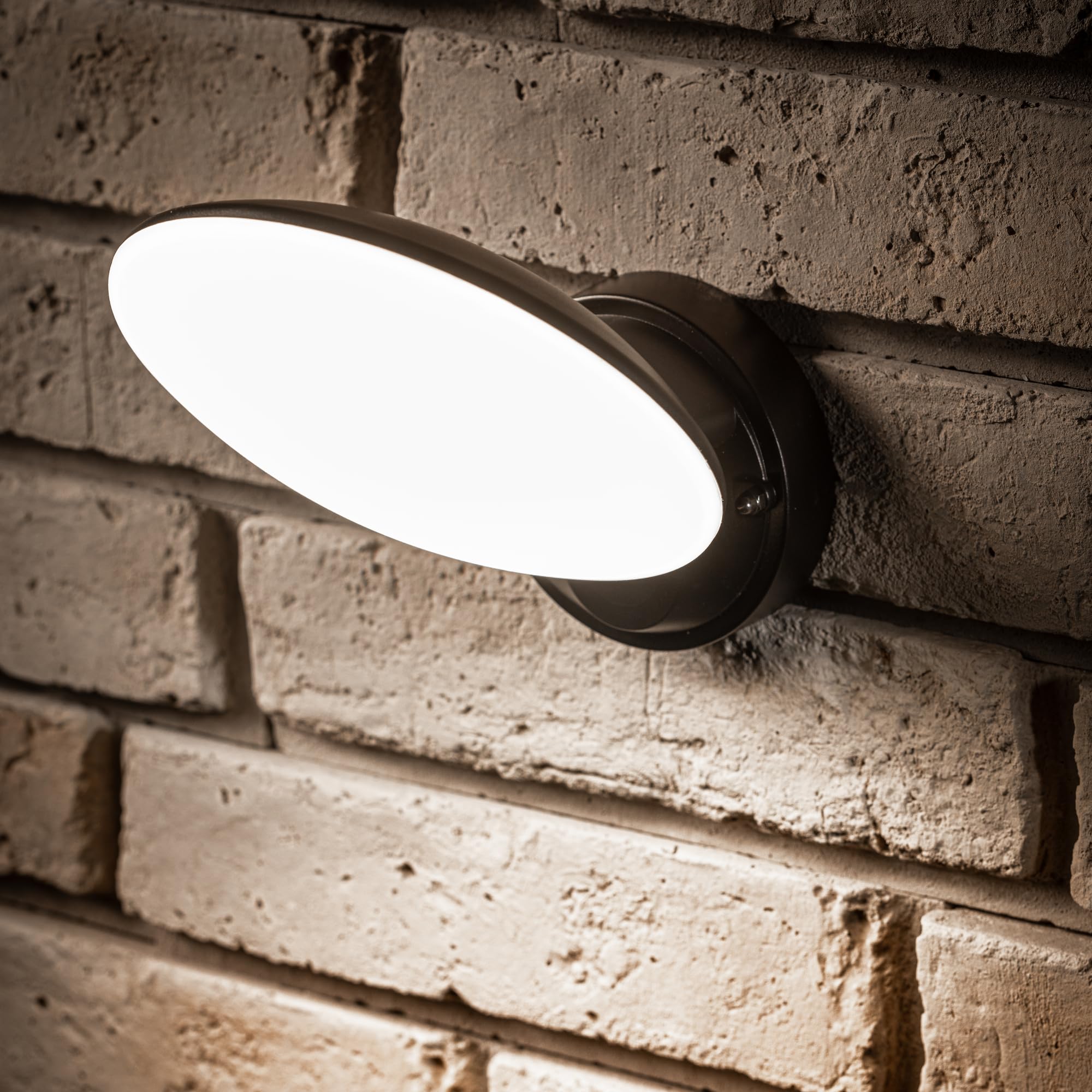 GTV Applique Murale Extérieure LED avec Détecteur de Mouvement TERRO, Tête Orientable, Éclairage de Sécurité, 10W 1000 lm, 4000K Lumière Neutre, IP54, Noir