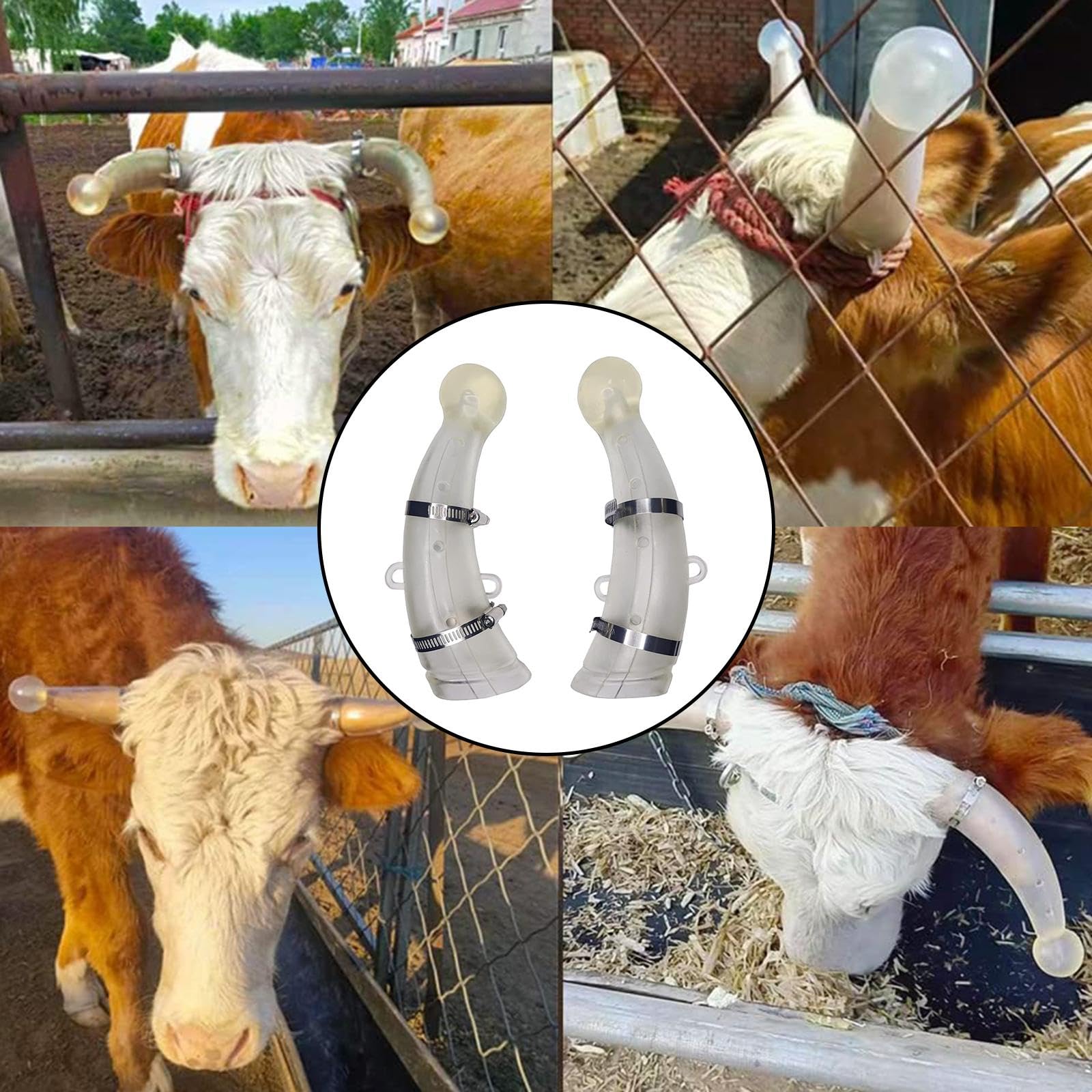 2 protège-Cornes en Silicone pour Vaches, avec Pinces de Fixation, faciles à Installer, pour Moutons, veaux et chèvres, L