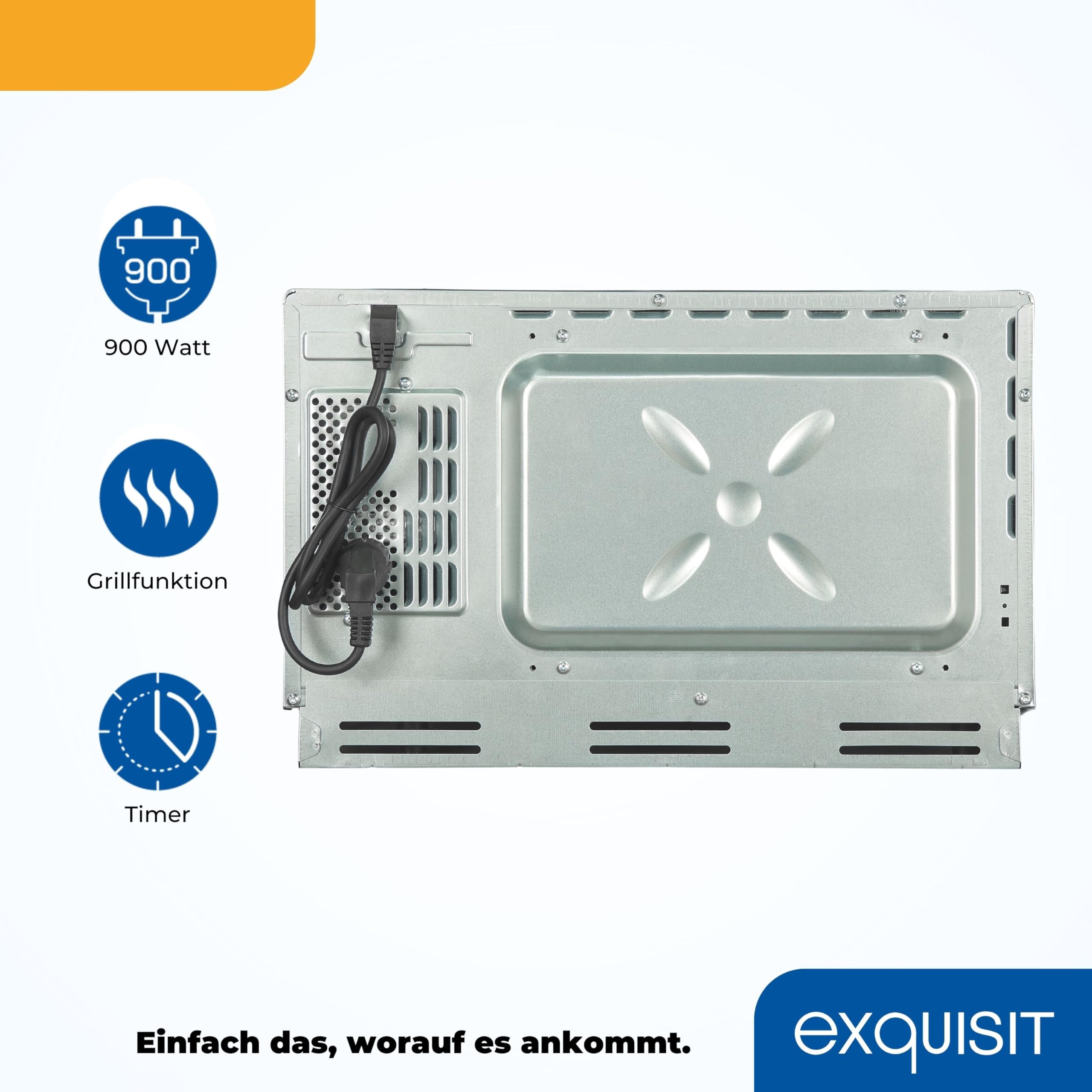 Exquisit EMW25-G-020 biały | kuchenka mikrofalowa do zabudowy 60 cm | funkcja grillowania | dotykowy | timer | szybki start