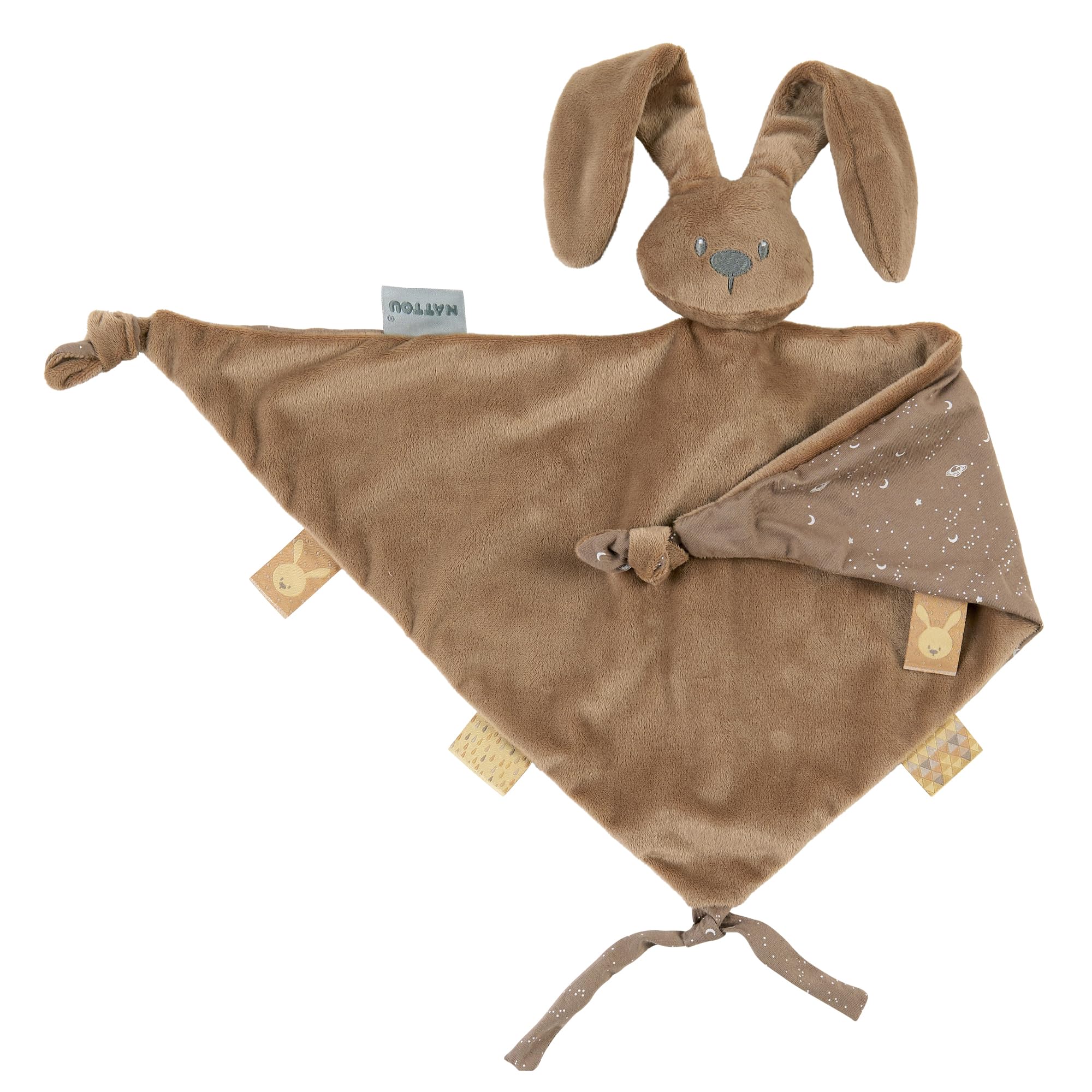 Nattou - 875851 Large Fabric Rabbit for Cuddling, Mocha Colour