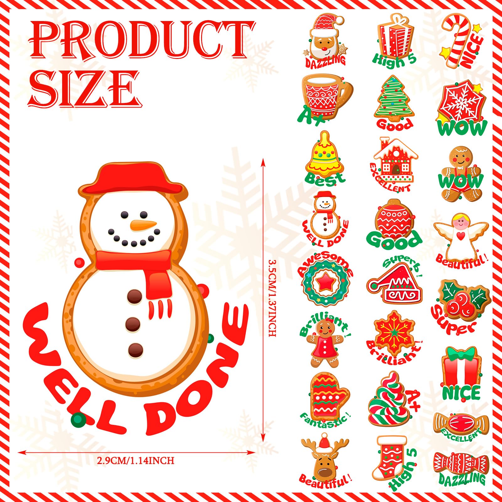 300 Pcs Christmas Scratch and Sniff Sticker for Kids Xmas Scented Motivational Stickers Holiday Teacher Reward Stickers Incentives Positive Stickers for Student Gift Classroom Supplies, 24 Styles - Image 2