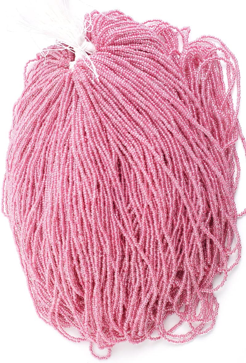 John Bead Czech Glass Seed Beads 11/0 Color Lined Red Strung 500Grams Beads for DIY Arts Crafts Jewelry Bracelets Necklaces Earrings Making