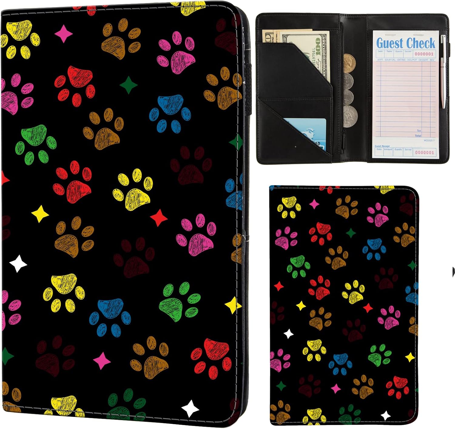 Cute Server Book for Waitress Book Organizer,Leather Waiter